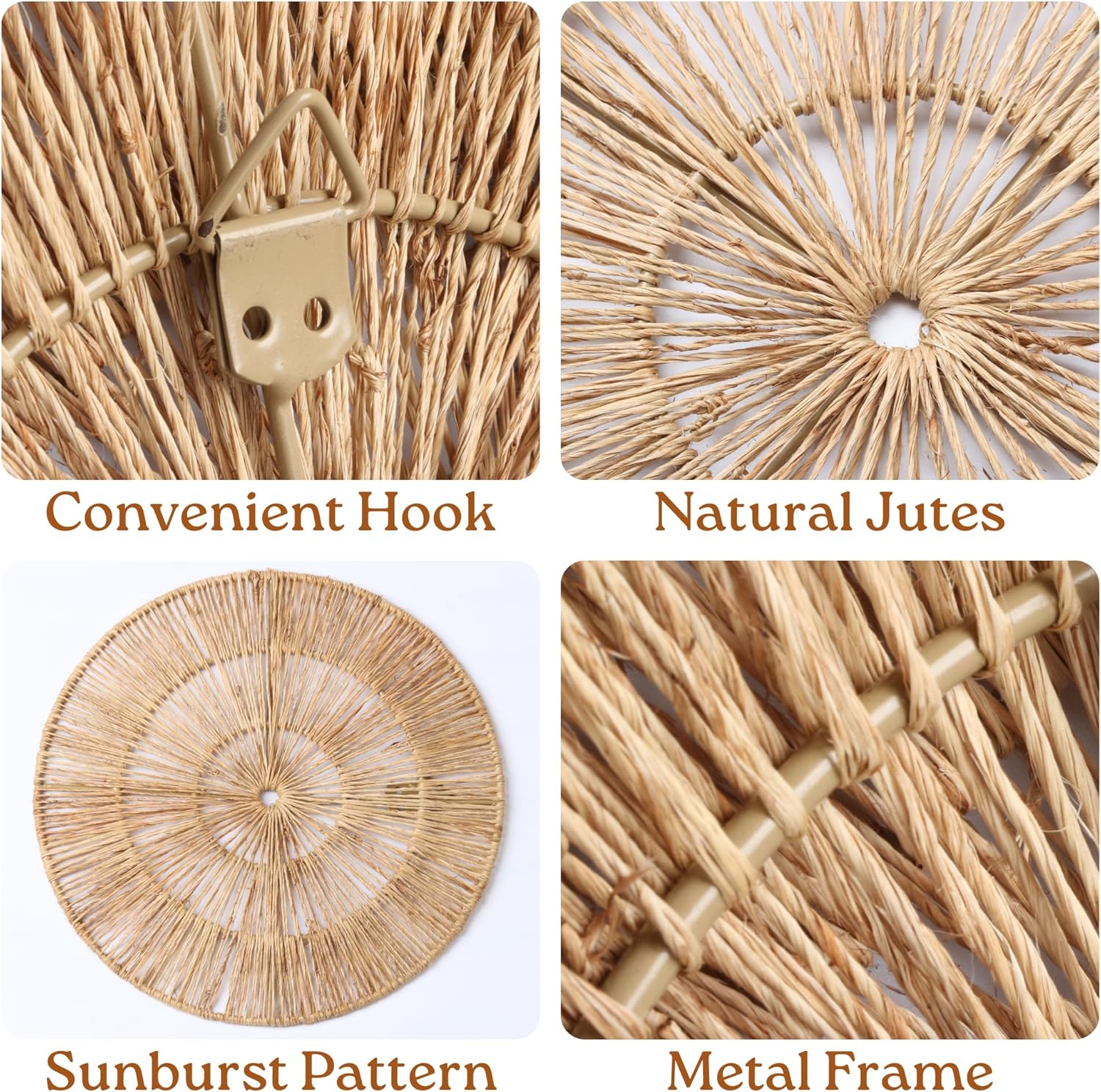 Wicker Jute Wall Decor Baskets / Extra Large / 23 Inch / Set of 6