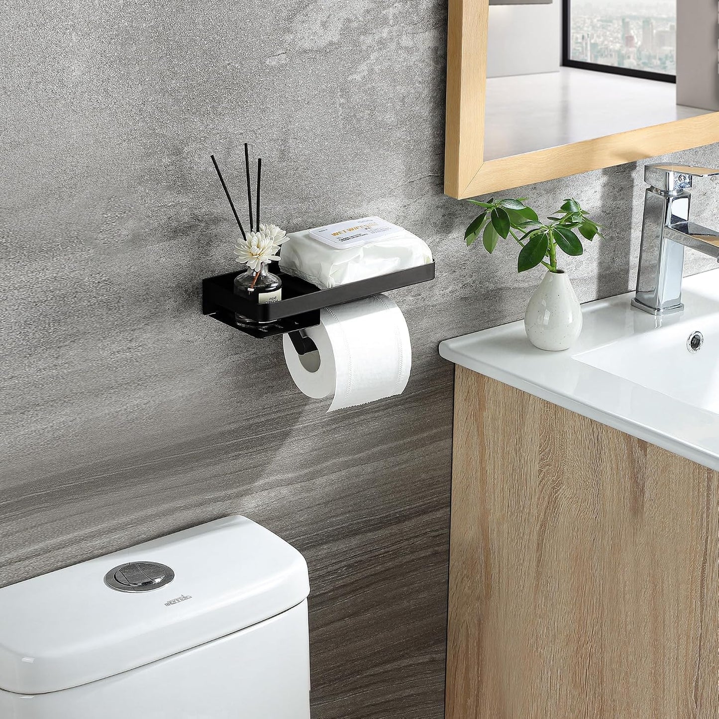 Decor Toilet Paper Holder - Small Bathroom Decoration Holder Toilet Air Freshener, Small Bathroom Accessories, Matte