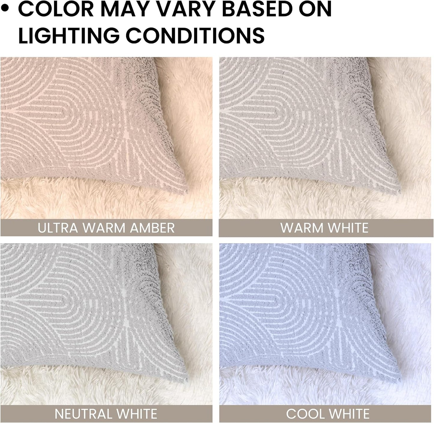 Boho Decorative Textured Throw Pillow Covers / Light Gray / 20 x 20 / Set of 2