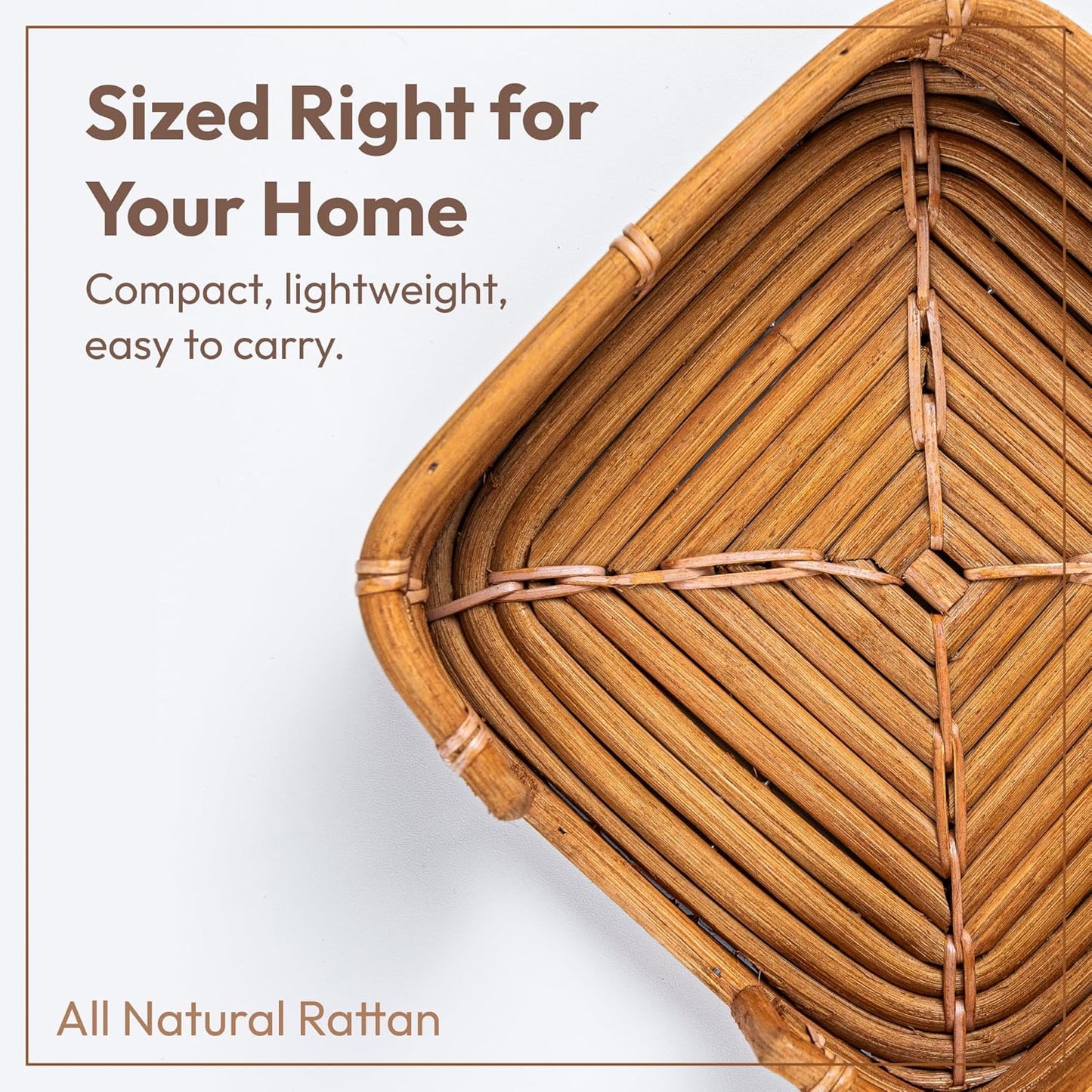 Square Rattan Napkin Holder / Natural Honey / 7.5 x 7.5