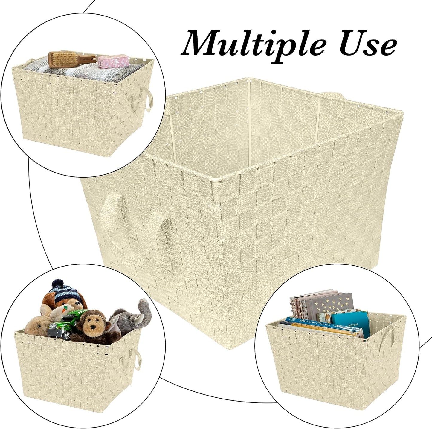 Decorative Storage Basket / Large / Ivory / Set of 2