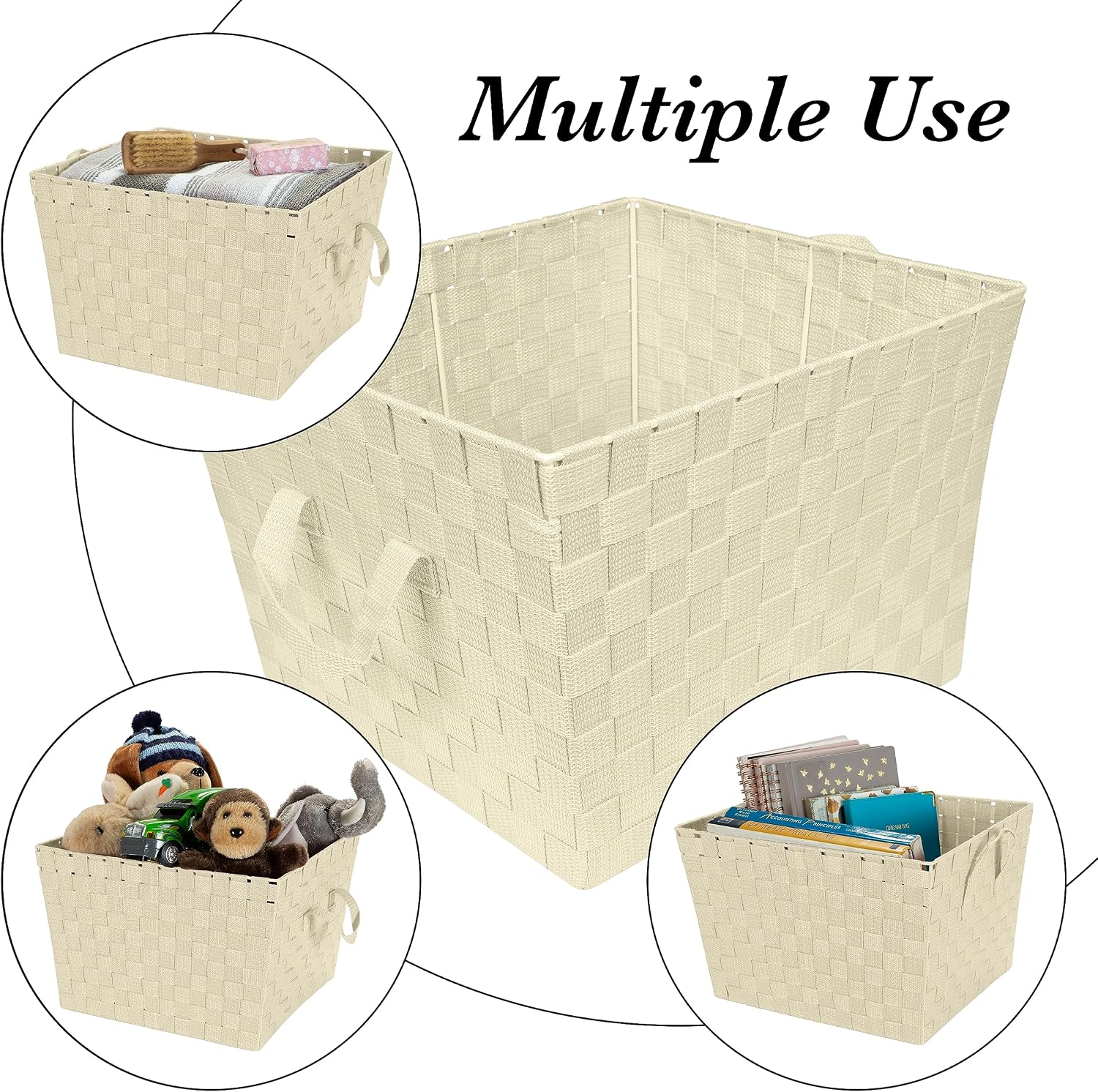 Decorative Storage Basket / Large / Ivory / Set of 2