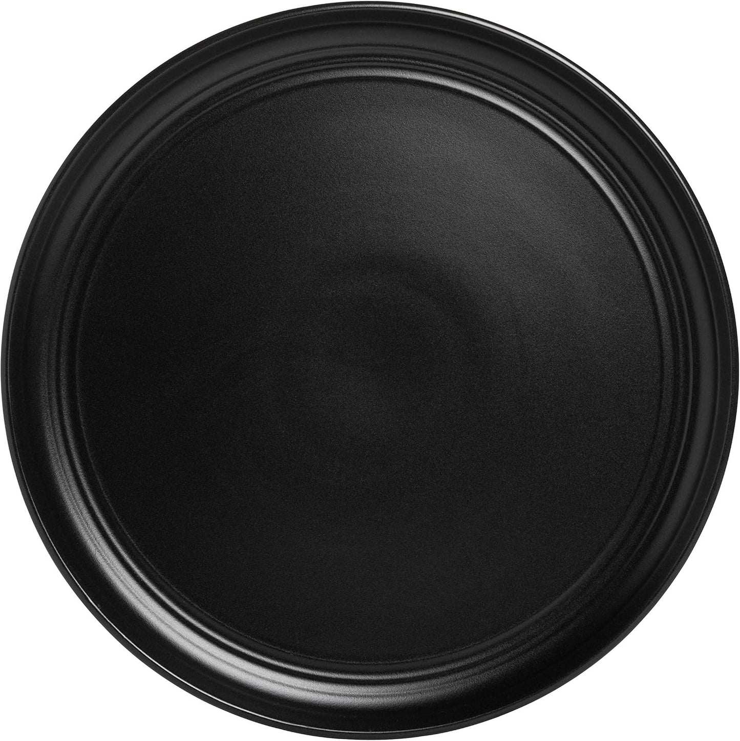 Double Line 10.5" Dinner Plate, Set of 6, Matte Black