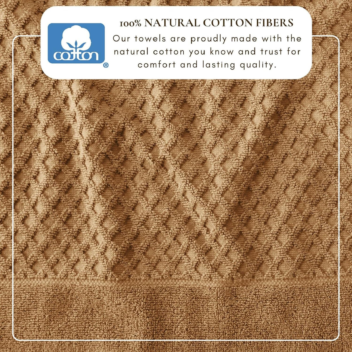 Great Bay Home Bath Towels - 100% Cotton 6 Piece Bath Sheet Set - Diamond Waffle Weave - Absorbent, Durable, Quick-Dry