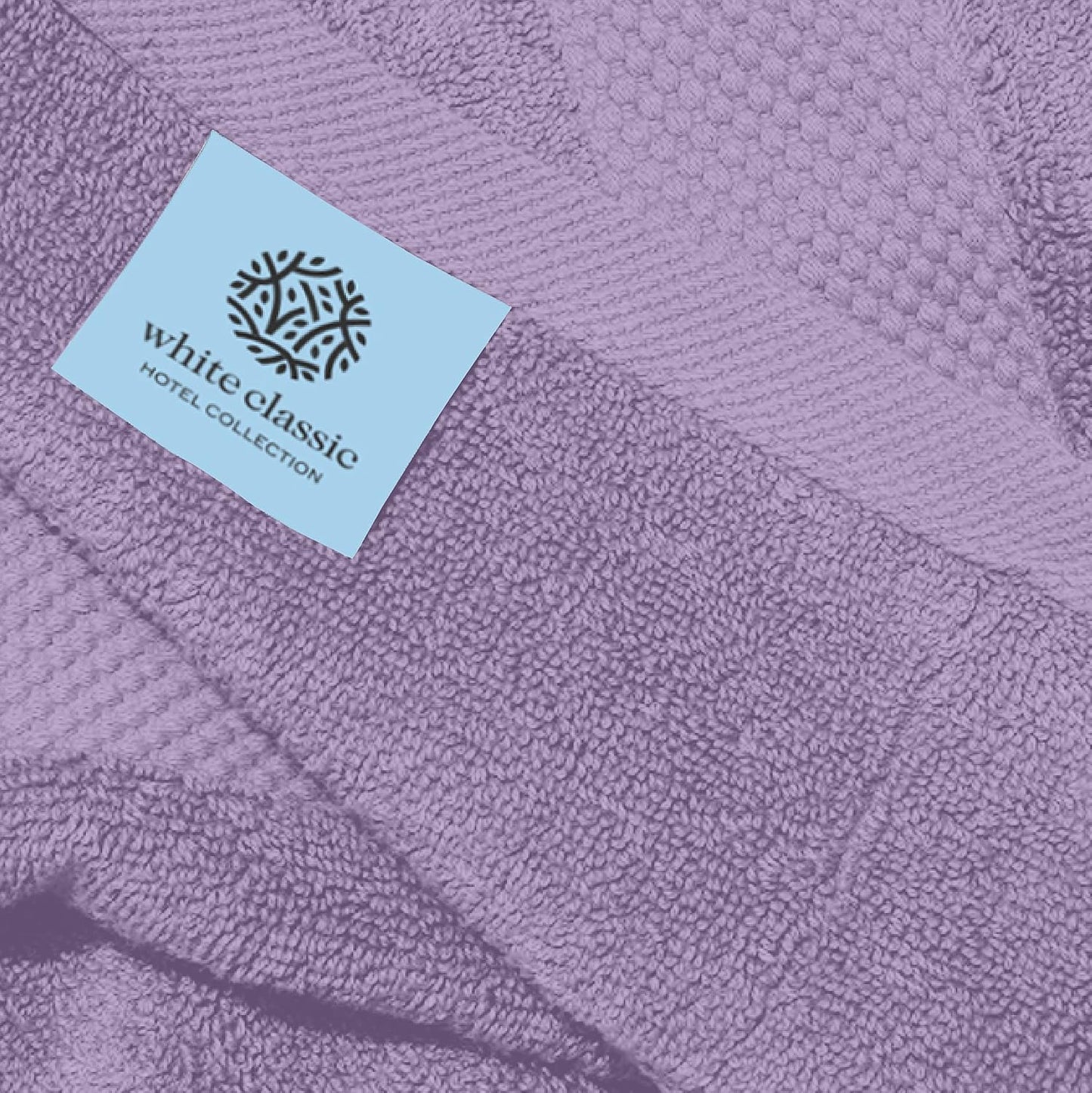 White Classic Luxury Lavender Hand Towels - Soft 100% Turkish Cotton | Highly Absorbent Hotel spa Bathroom Towel