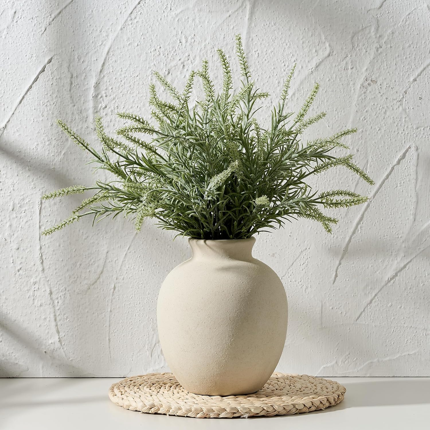 Ceramic Decorative Flower Vase / 1007-white / 7.48 Inch