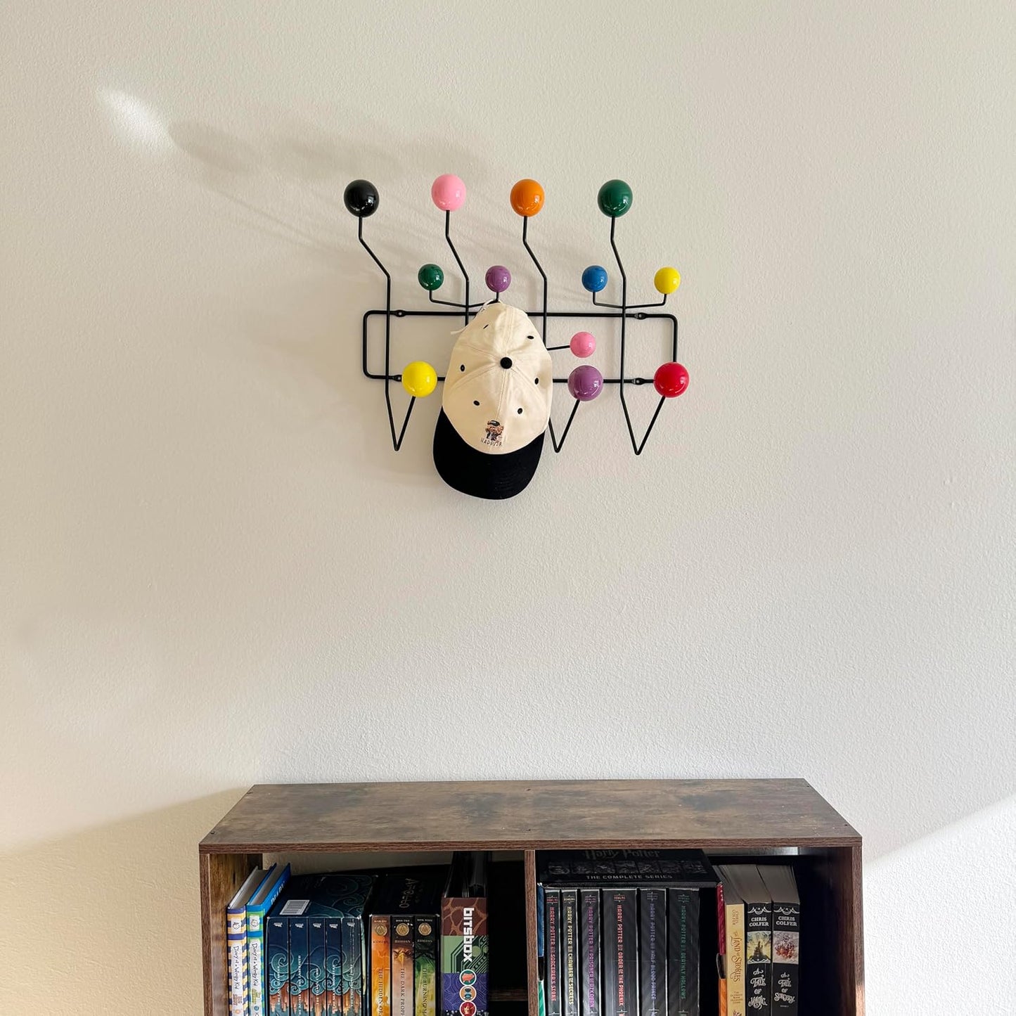 Mid Century Modern Bubble Wall Mounted Coat Rack, Color Ball Black Frame