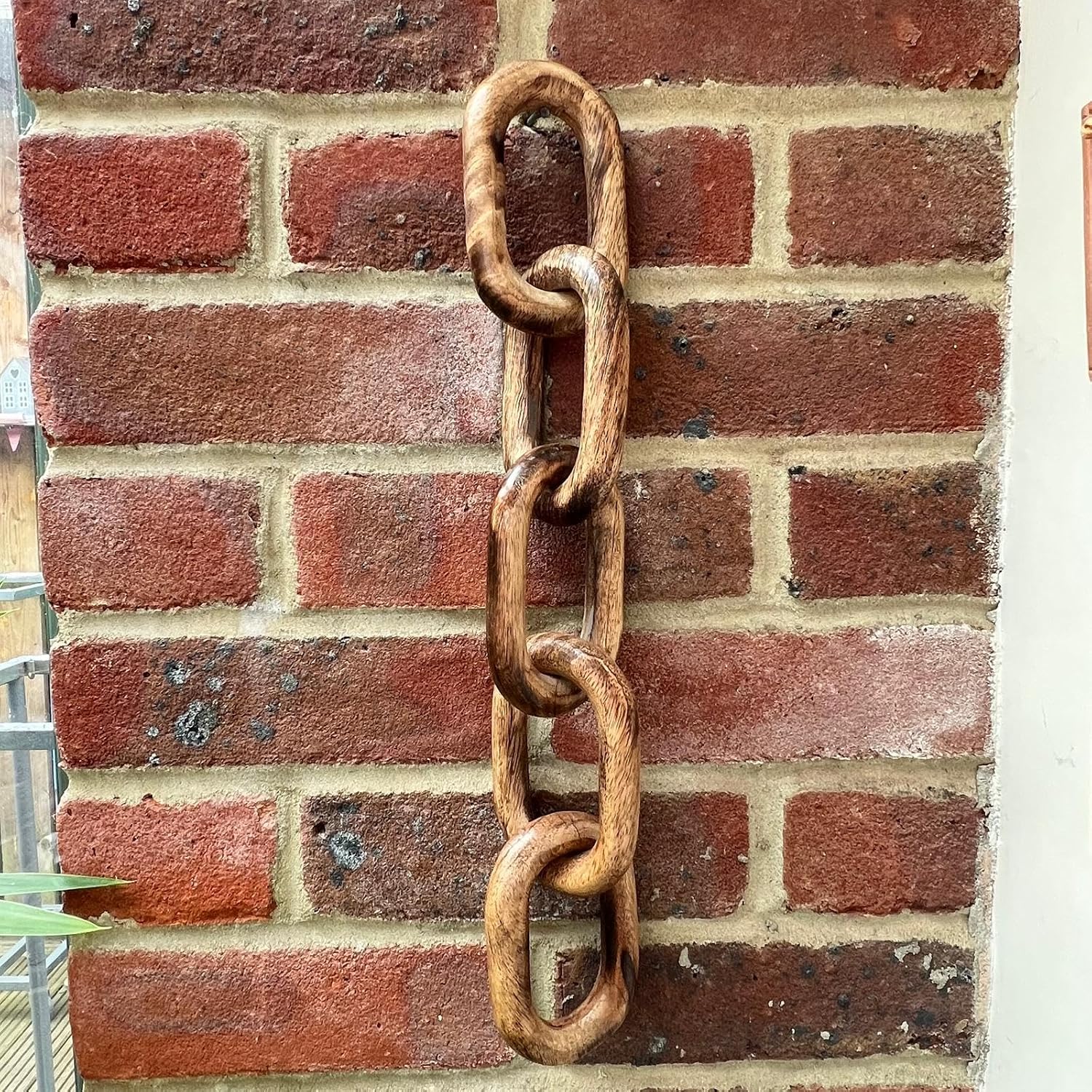 Rustic Wooden 5-Link Chain Ornament