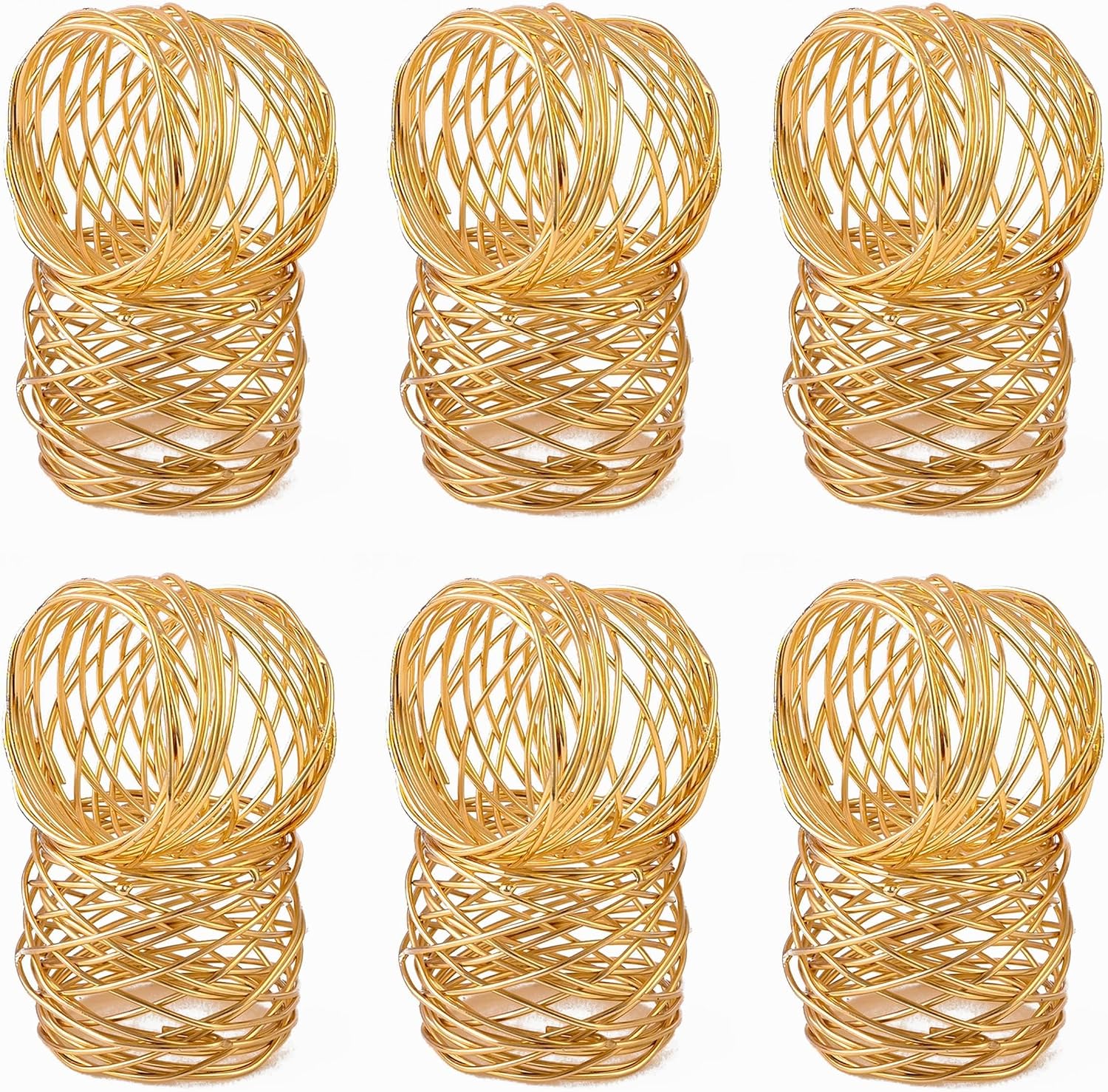 ALPHA Living HOME Gold Napkin Rings 12 Set of Premium 100% Metal, Rust-Resistant Tabletop Décor - Napkin Holders
