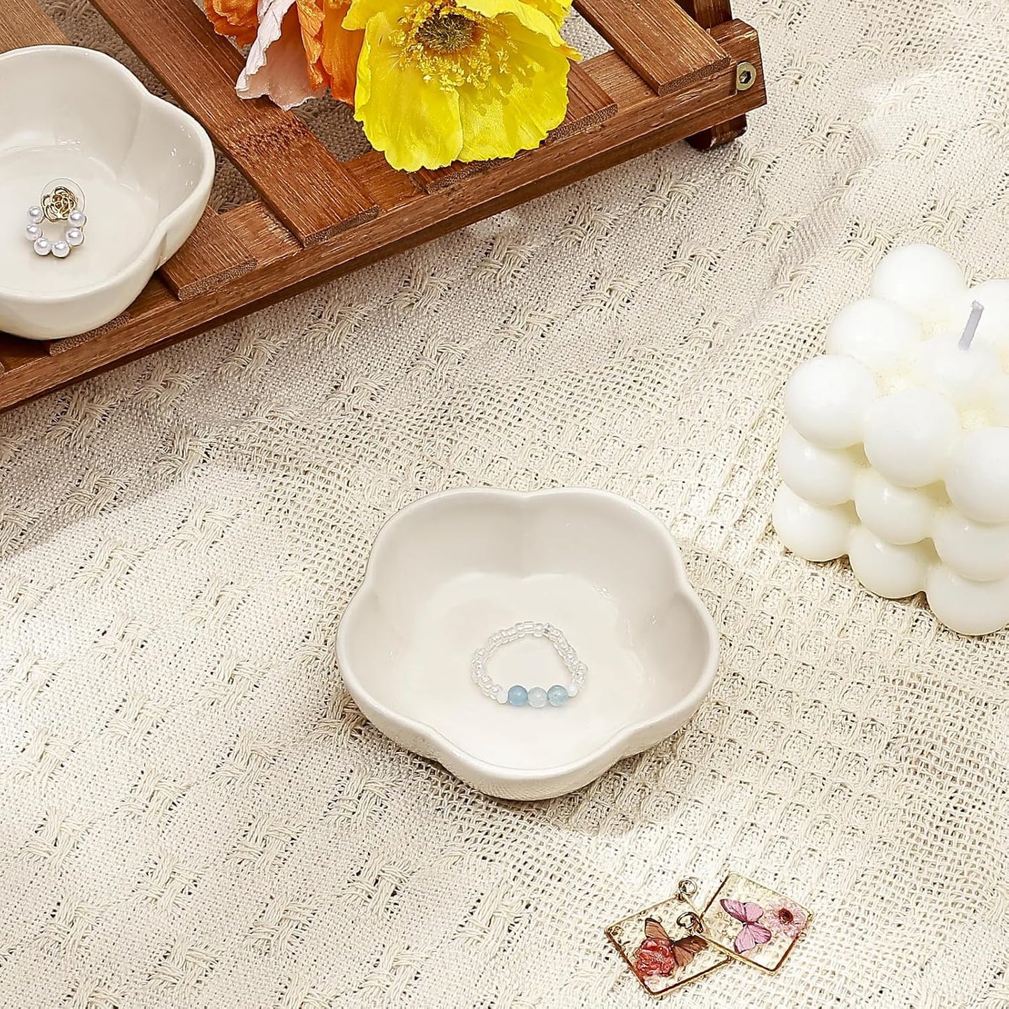 Decorative Plate Tray / Flower Key Holder Bowl for Women