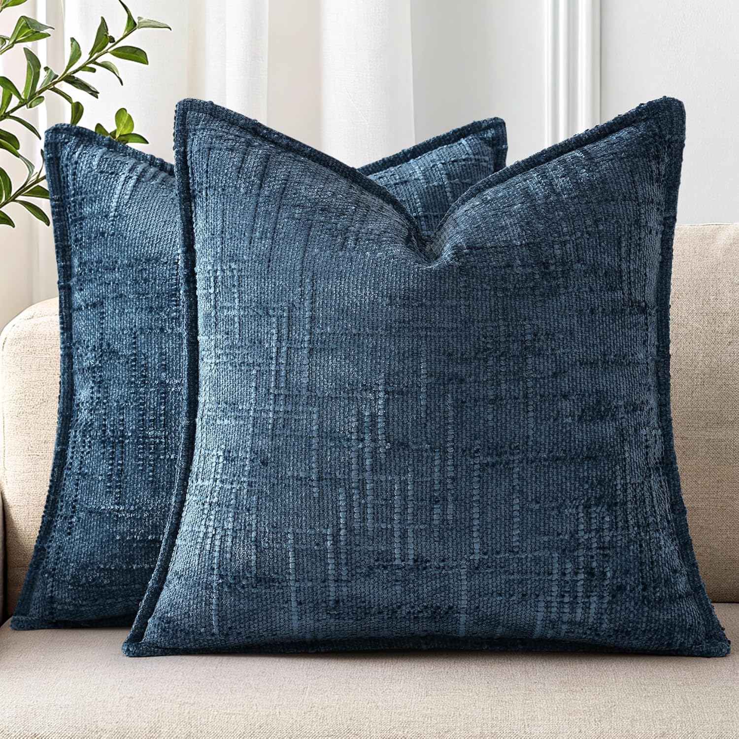 MIULEE Soft Corduroy Decorative Throw Pillow Covers Army Green 20x20