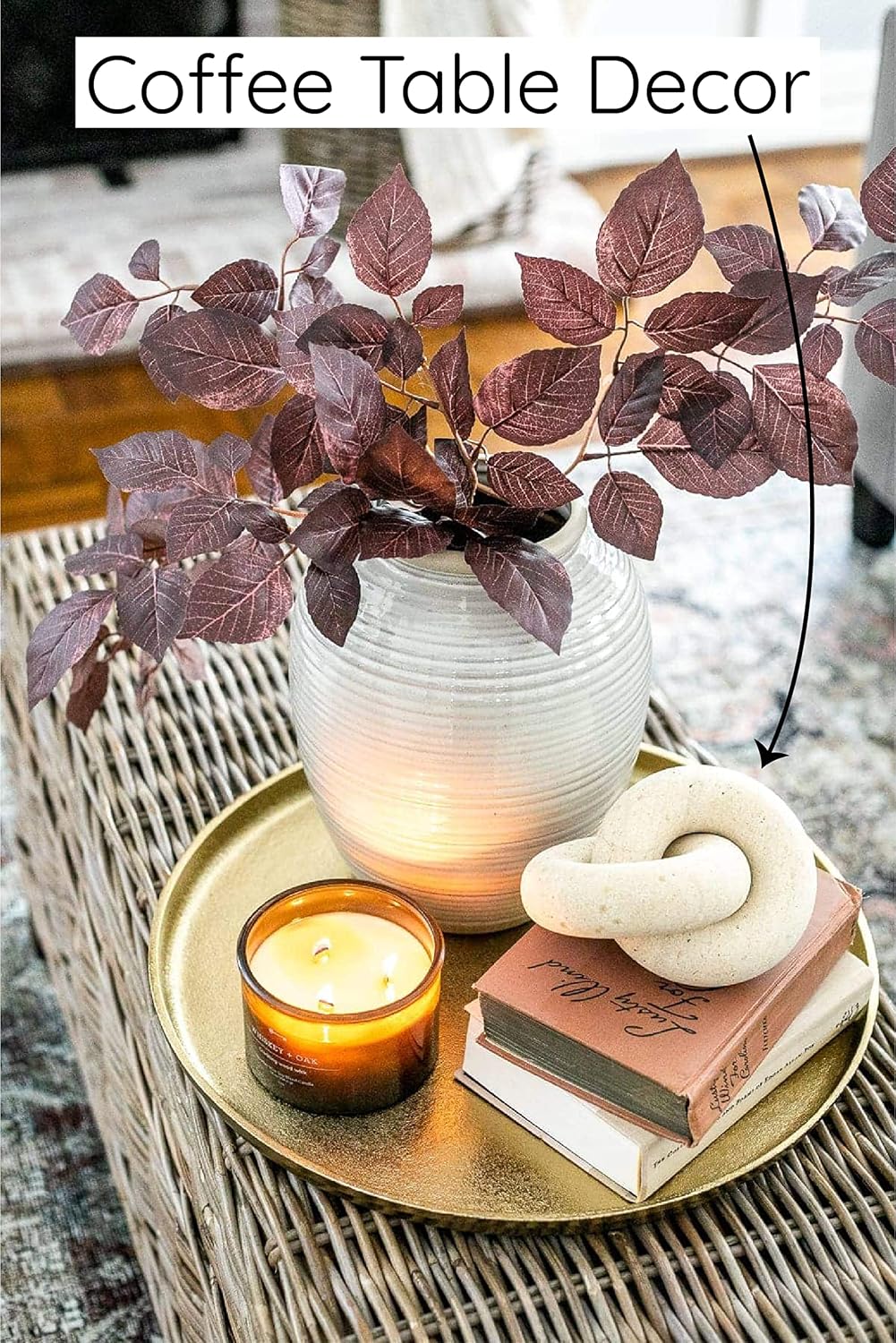 White Knot Decor Coffee Table Decor / Natural
