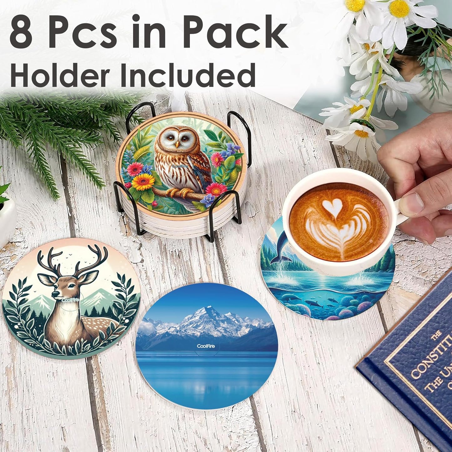 Holder / Rustic Farmhouse & Coastal Decor / Set of 8