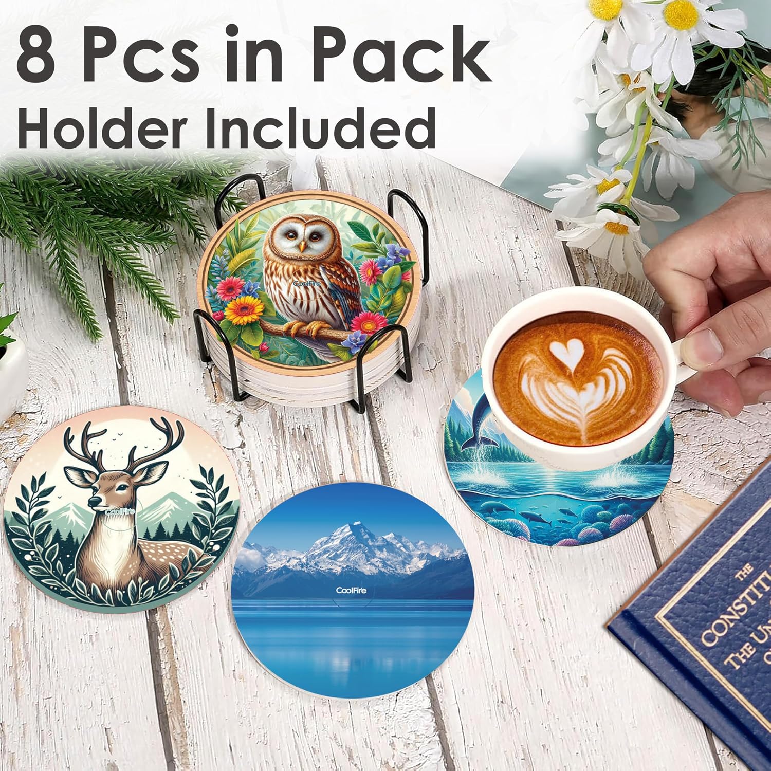 Holder / Rustic Farmhouse & Coastal Decor / Set of 8