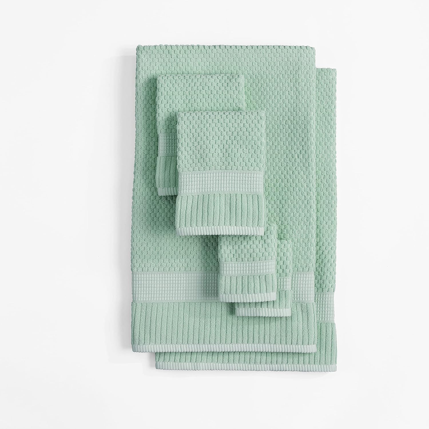 NY Loft 100% Cotton 6-Piece Bath Towel Set | Green | Oeko-TEX | Quick-Dry | 30" x 52" Bath Towels | 16" x 28" Hand