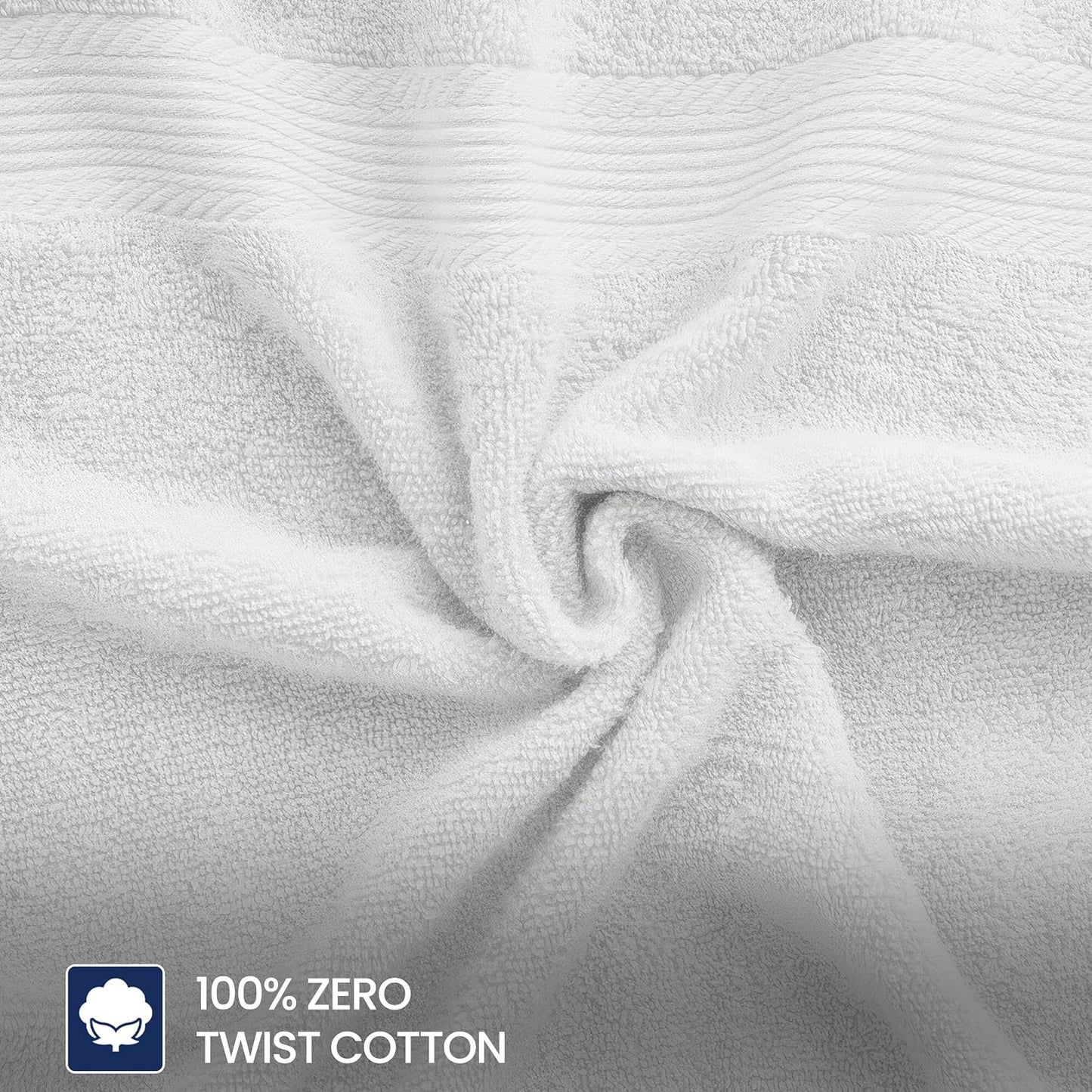 Linteum Textile Supply Premium 16x27 Inch White Hand Towel – 100% Cotton Zero Twist Towels | Absorbent, Quick Dry
