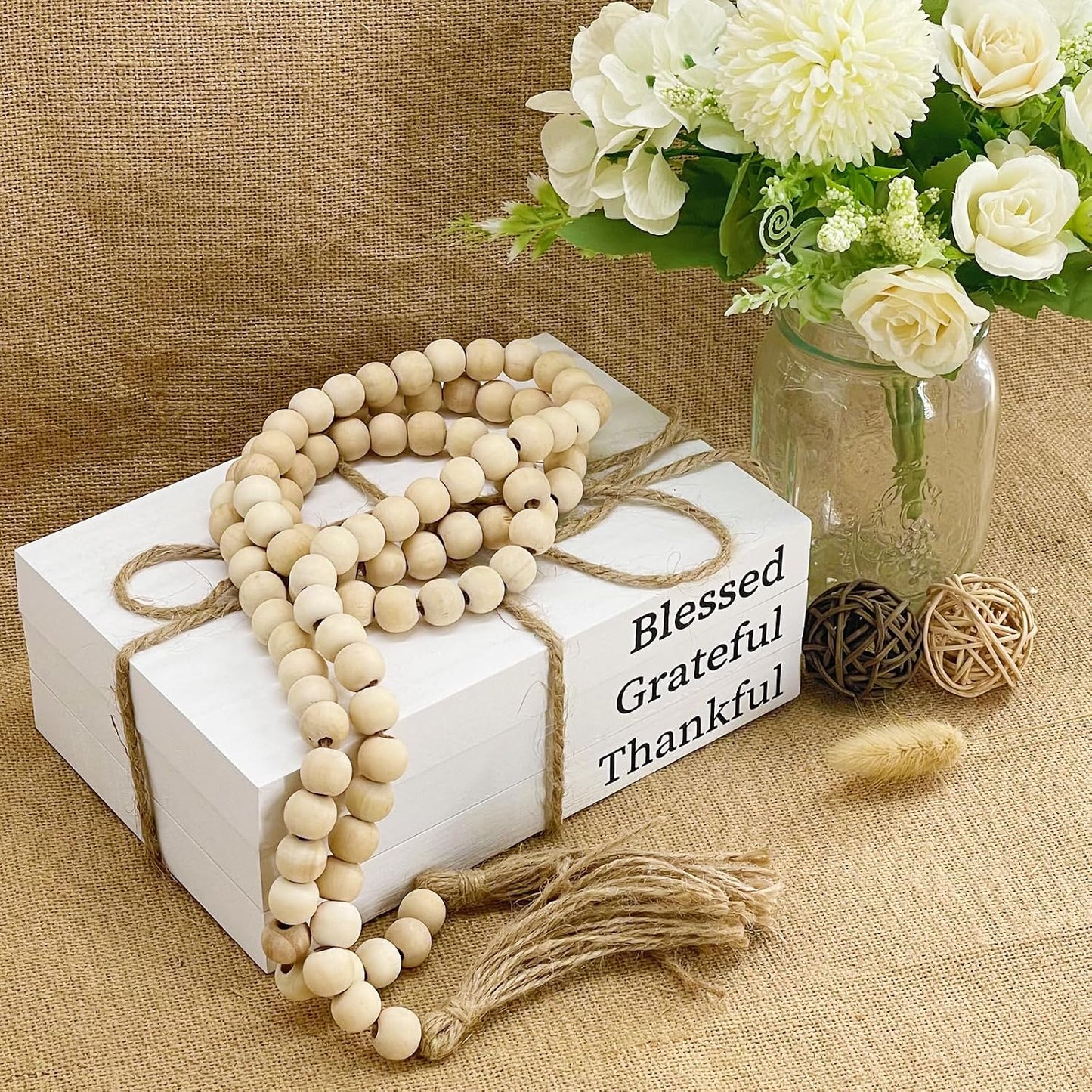 Faux Books for Decoration / Blessed, Grateful,thankful