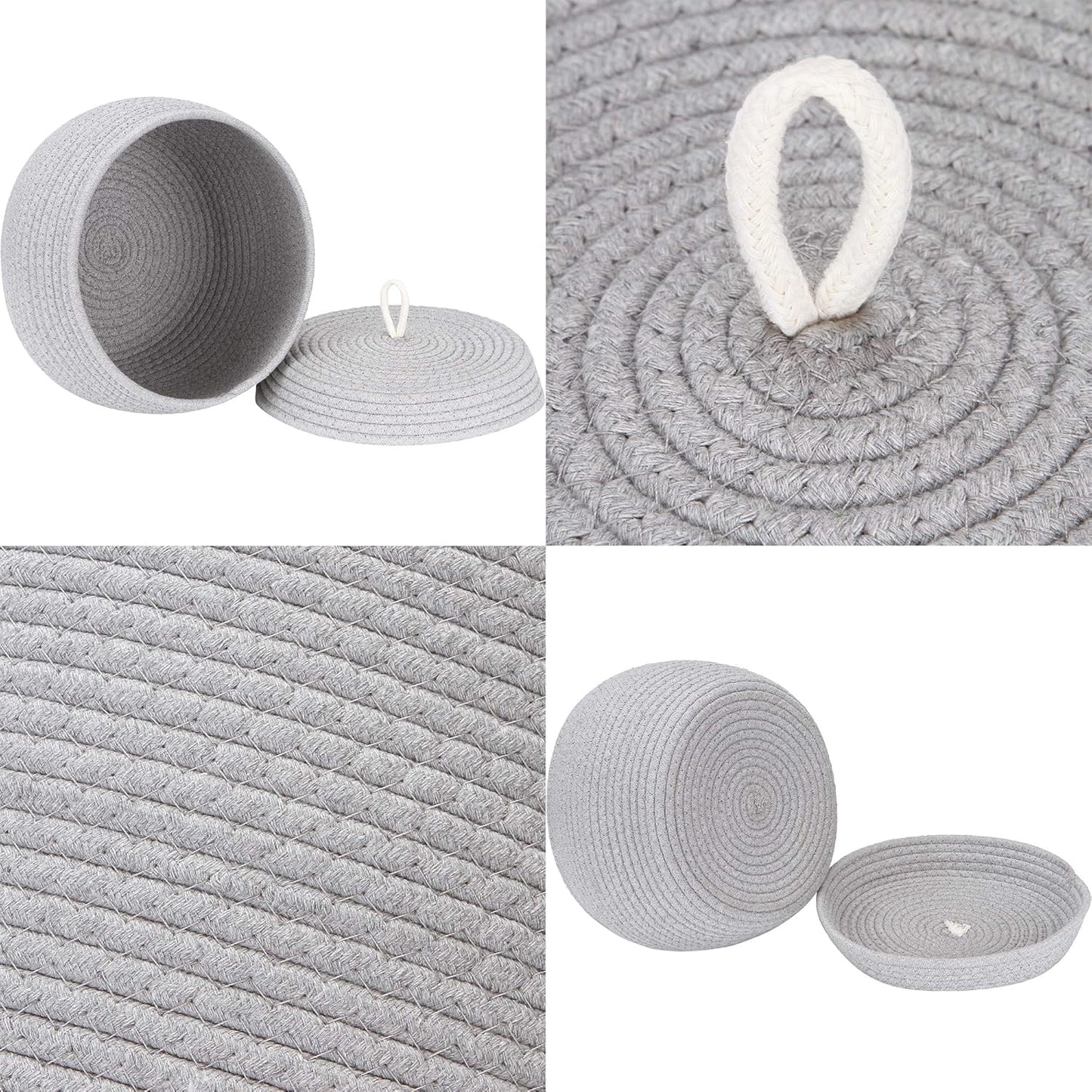Decorative Woven Storage Bin / Small / Grey