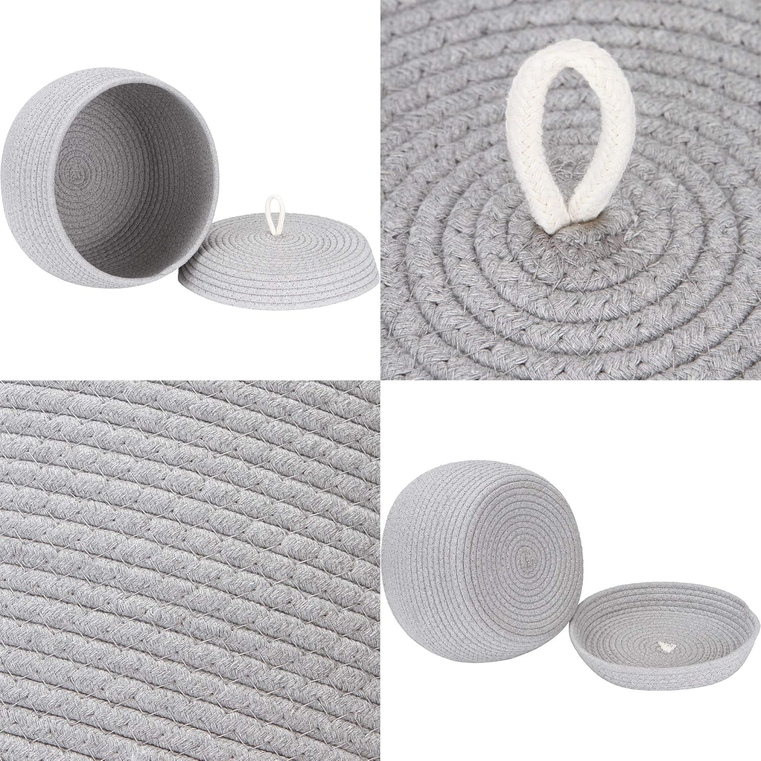 Decorative Woven Storage Bin / Small / Grey