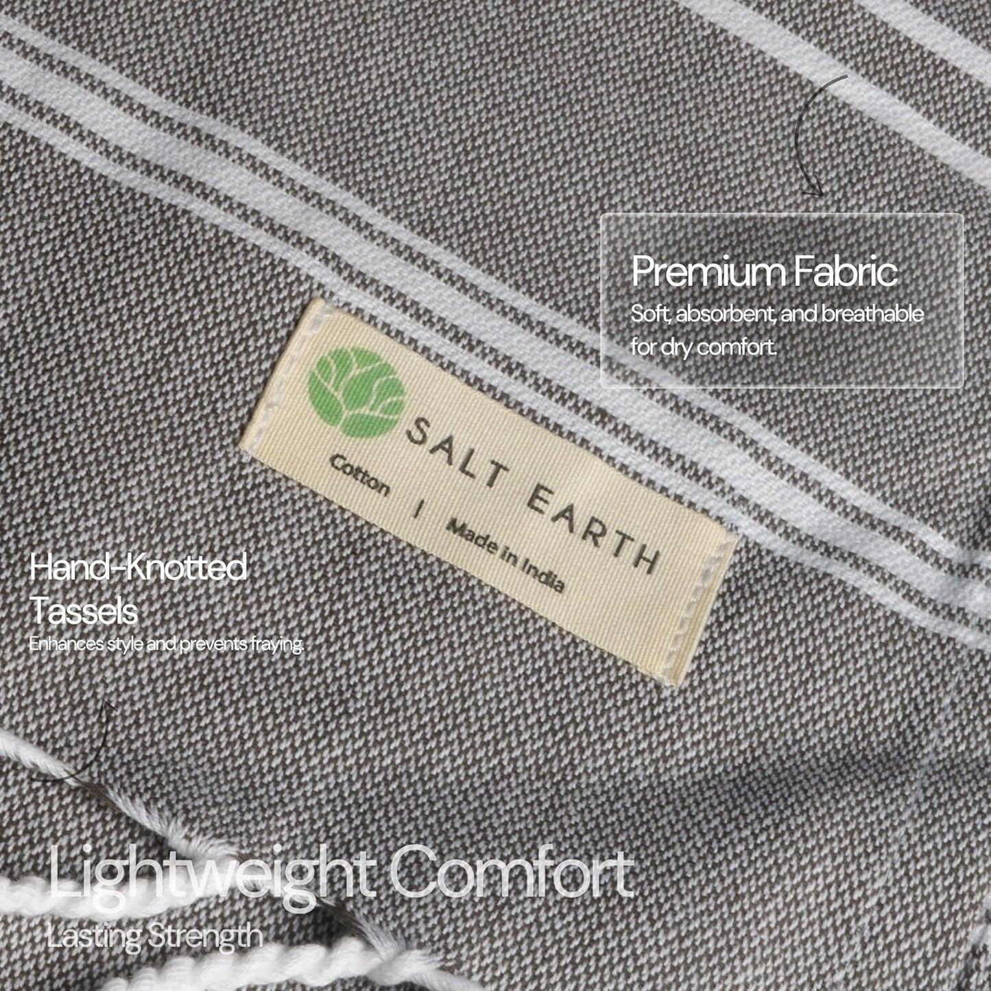 36"x72" 100% Cotton Sateen Weave Turkish Beach Towel 6 Pack (Multicolor) | Salt Earth Cotton Turkish Beach Towel Soft