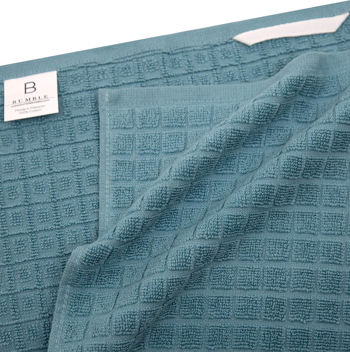 Premium Kitchen Towels 6 Pack 100% Cotton, 20"x28" Dish Towels - Teal Check | Large Flat & Terry Kitchen Linen Set with