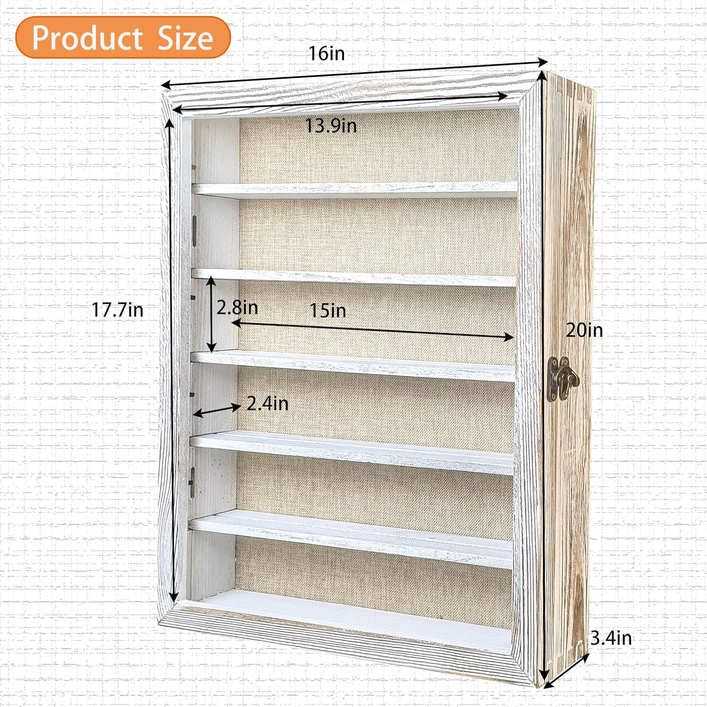 White Shadow Box Frame 16x20 Shadow Box with Shelves 2.6" Interior Depth Memorial Shadow Box Display Case with Linen