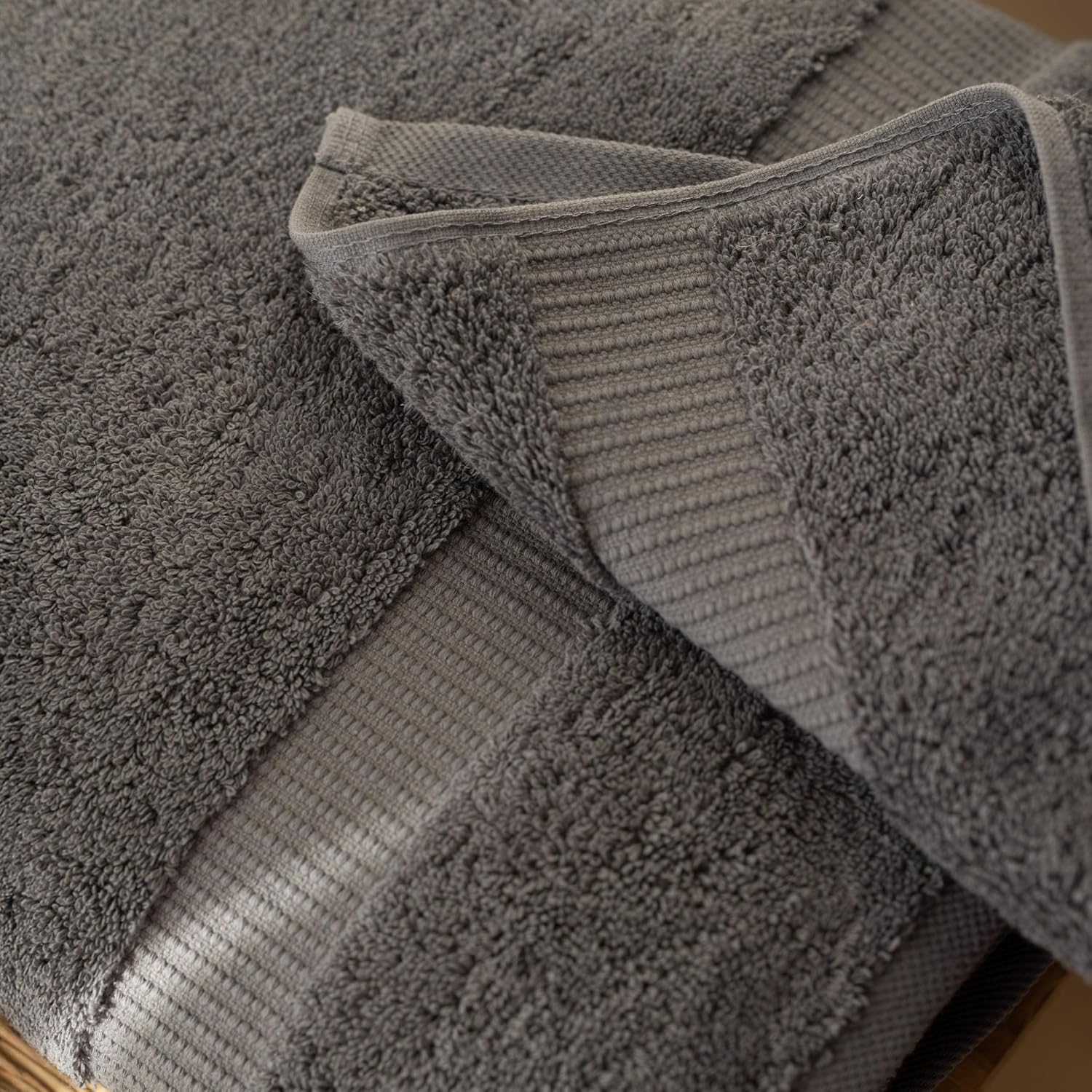 SALBAKOS 12-Piece 100% Turkish Cotton Washcloths and Face Towels, Gray | 13x13 in Standard Size Small Towel, Multi-use