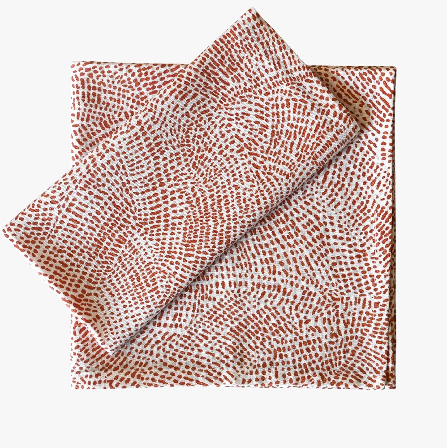 FINGERCRAFT Cloth Napkins Set of 12 Cotton Linen, 20x20 Inch, Abstract Dot | Mitered corner, washable, soft, absorbent