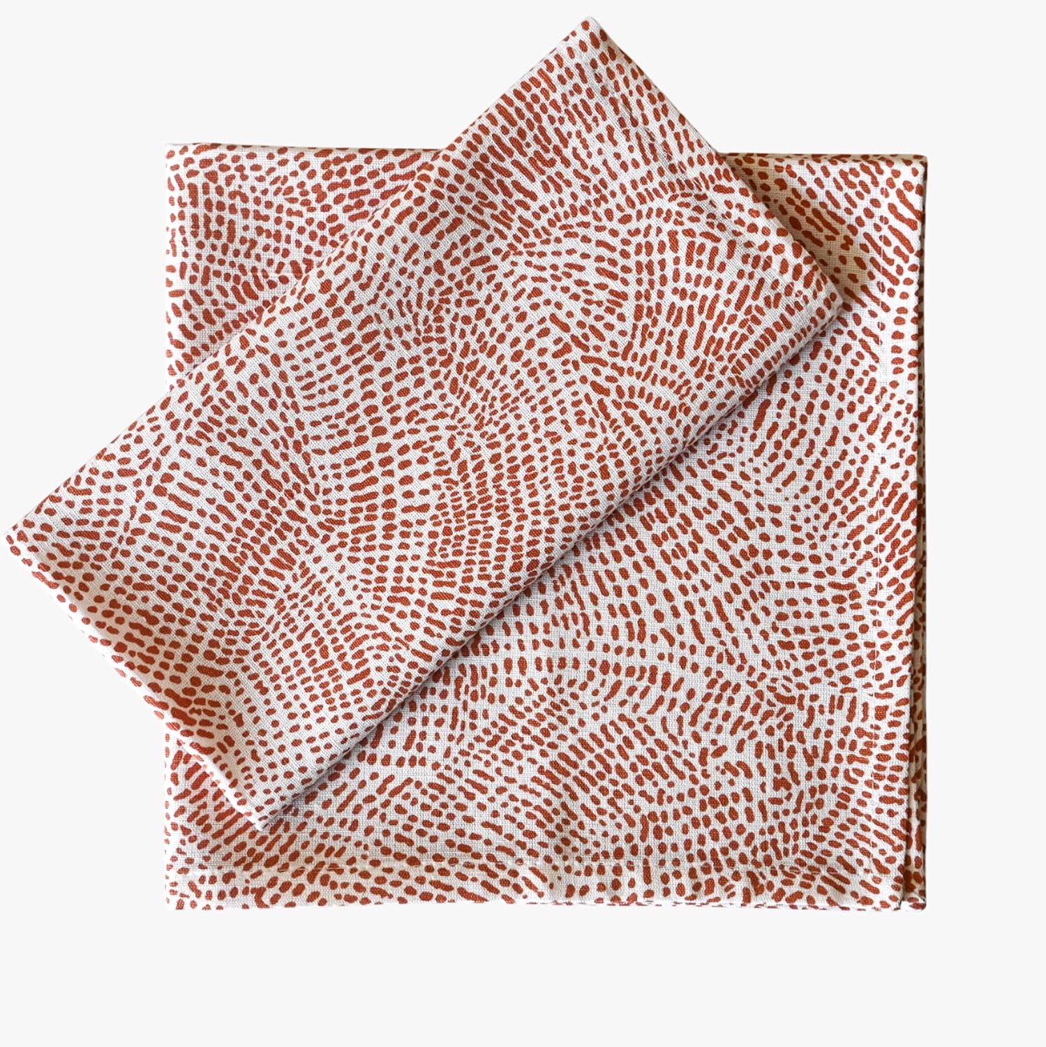 FINGERCRAFT Cloth Napkins Set of 12 Cotton Linen, 20x20 Inch, Abstract Dot | Mitered corner, washable, soft, absorbent