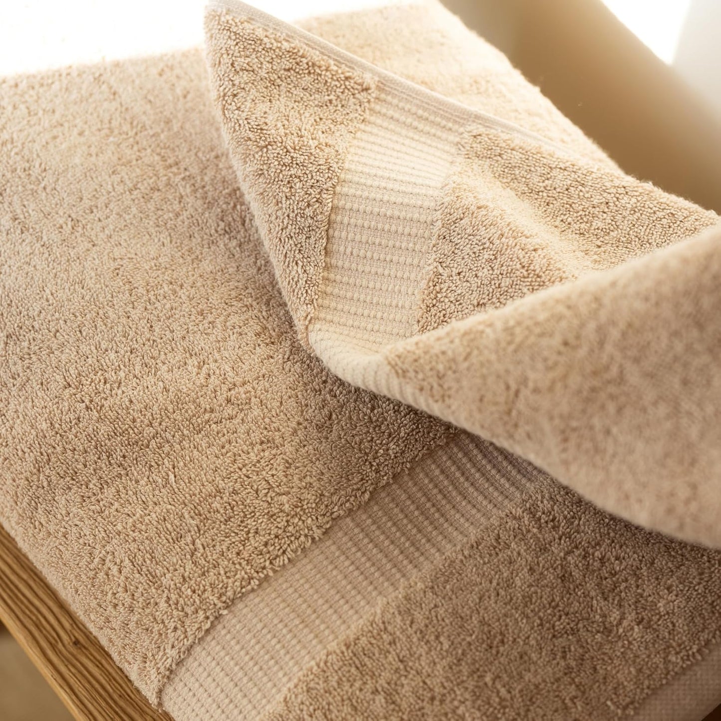 SALBAKOS 6-Piece 100% Turkish Cotton Hand Towels, 16x30 inch, Taupe | Large Size Thick Super Soft Highly Absorbent