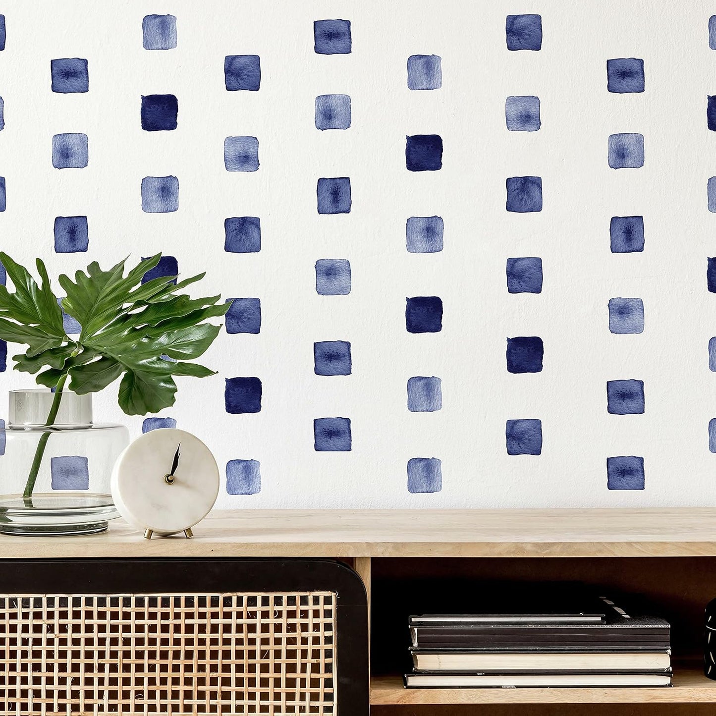 RMK4885SCS Watercolor Blocks Peel and Stick Wall Decals / Blue