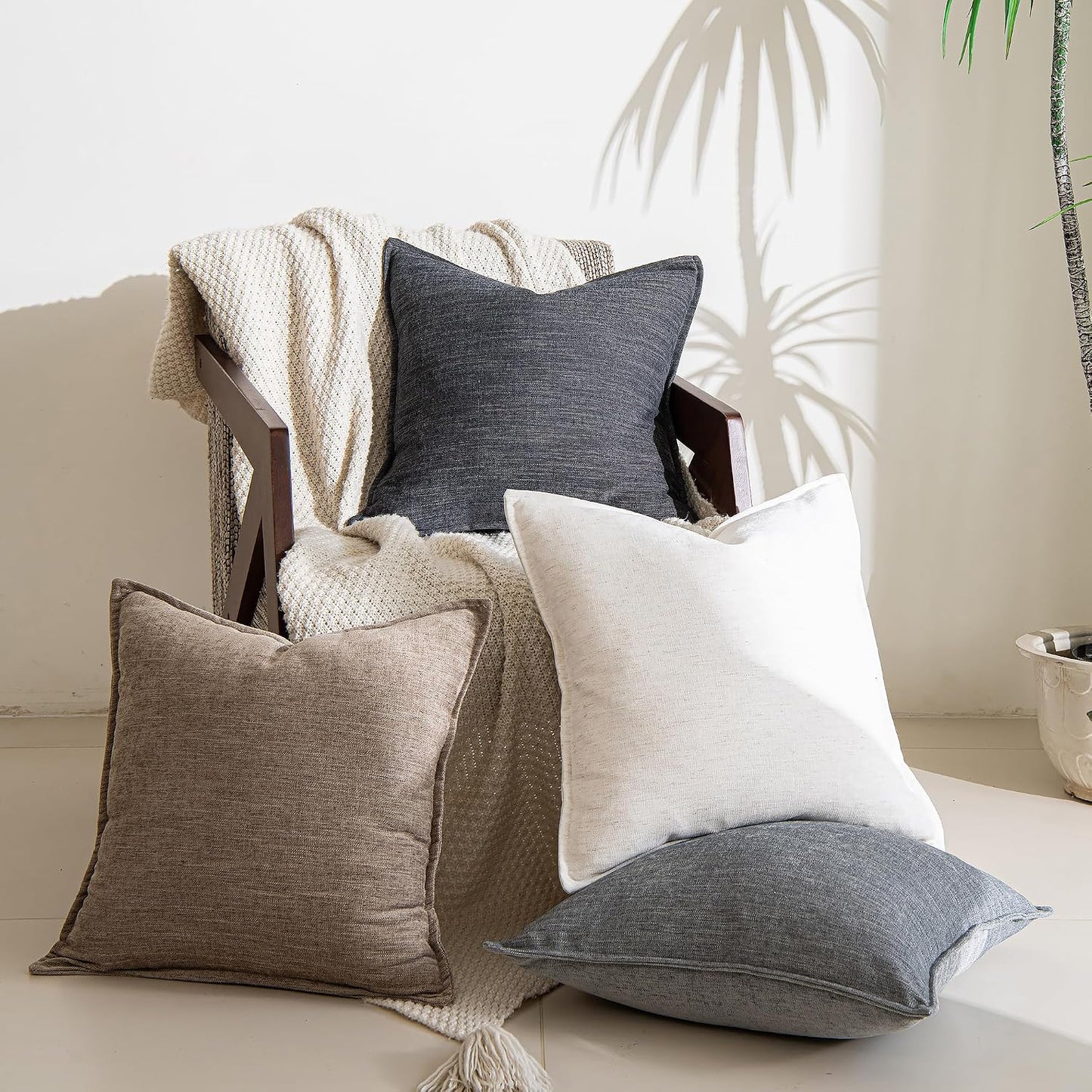 Farmhouse Decorative Pillow / Misty Blue / 18 x 18 / Set of 2