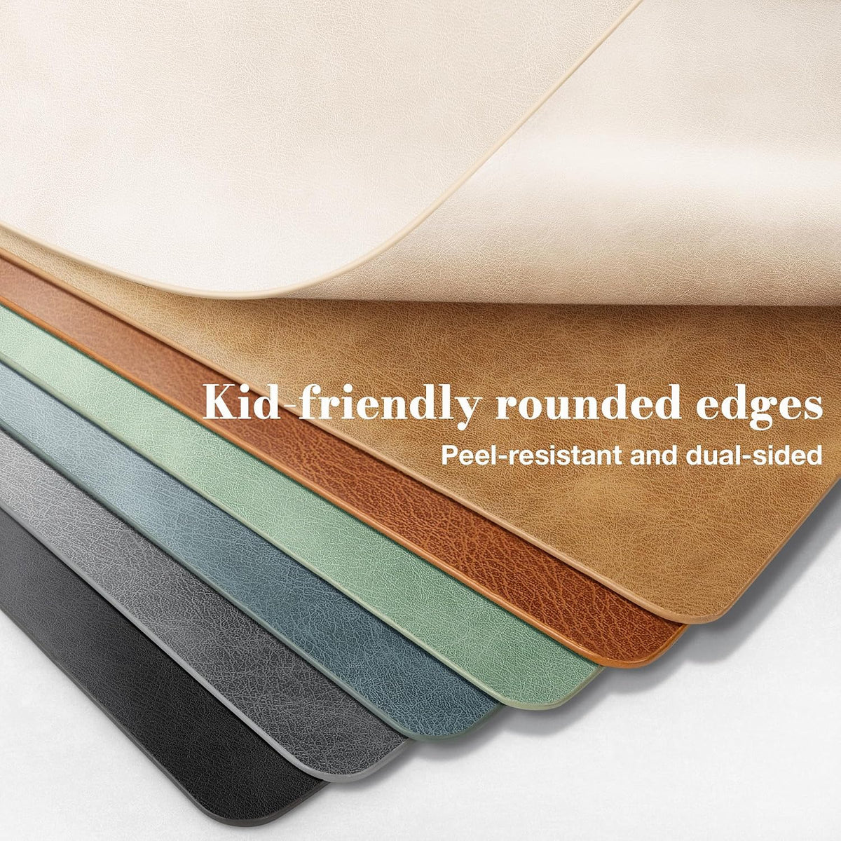 Roxifina Faux Leather Placemats Set of 8 - Vinyl Placemats Wipeable Waterproof Oil-Proof PU Place Mats Heat Resistant