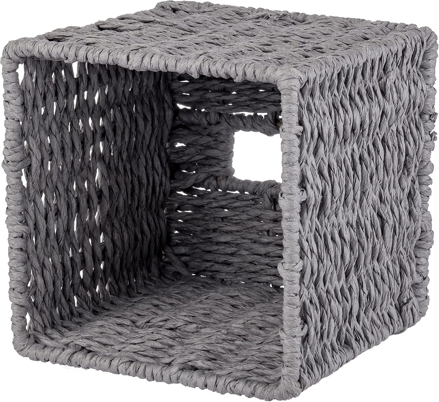 Woven Cube Tissue Holder / Gray
