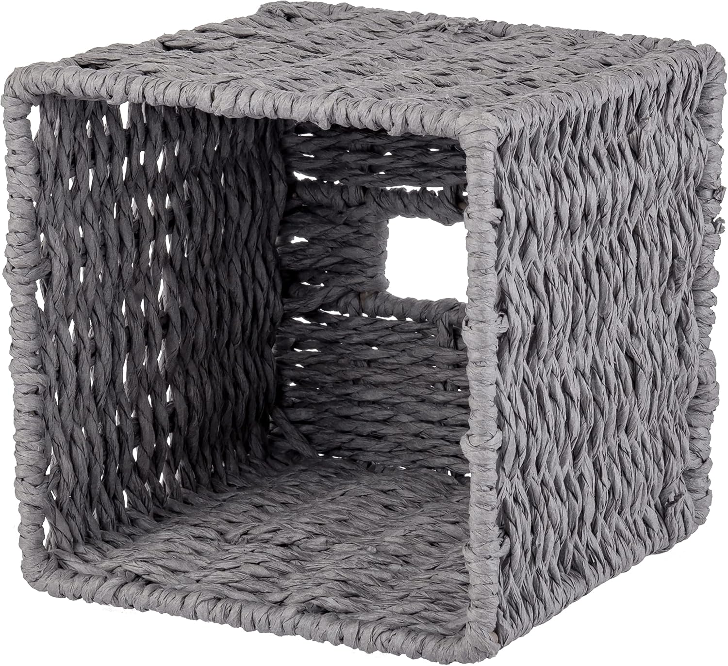 Woven Cube Tissue Holder / Gray