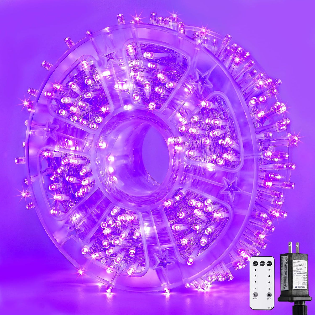 JMEXSUSS 400 LED Purple Halloween Lights Outdoor, Purple String Lights