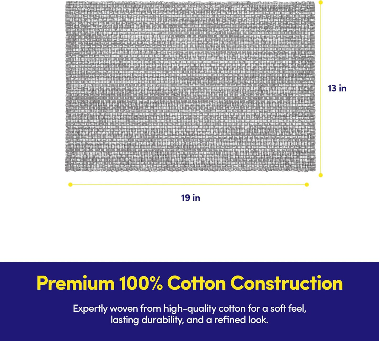 Sweet Home Collection 100% Cotton Placemats for Dining Room Rectangle Two Tone Woven Fabric 13" x 19" Soft Durable