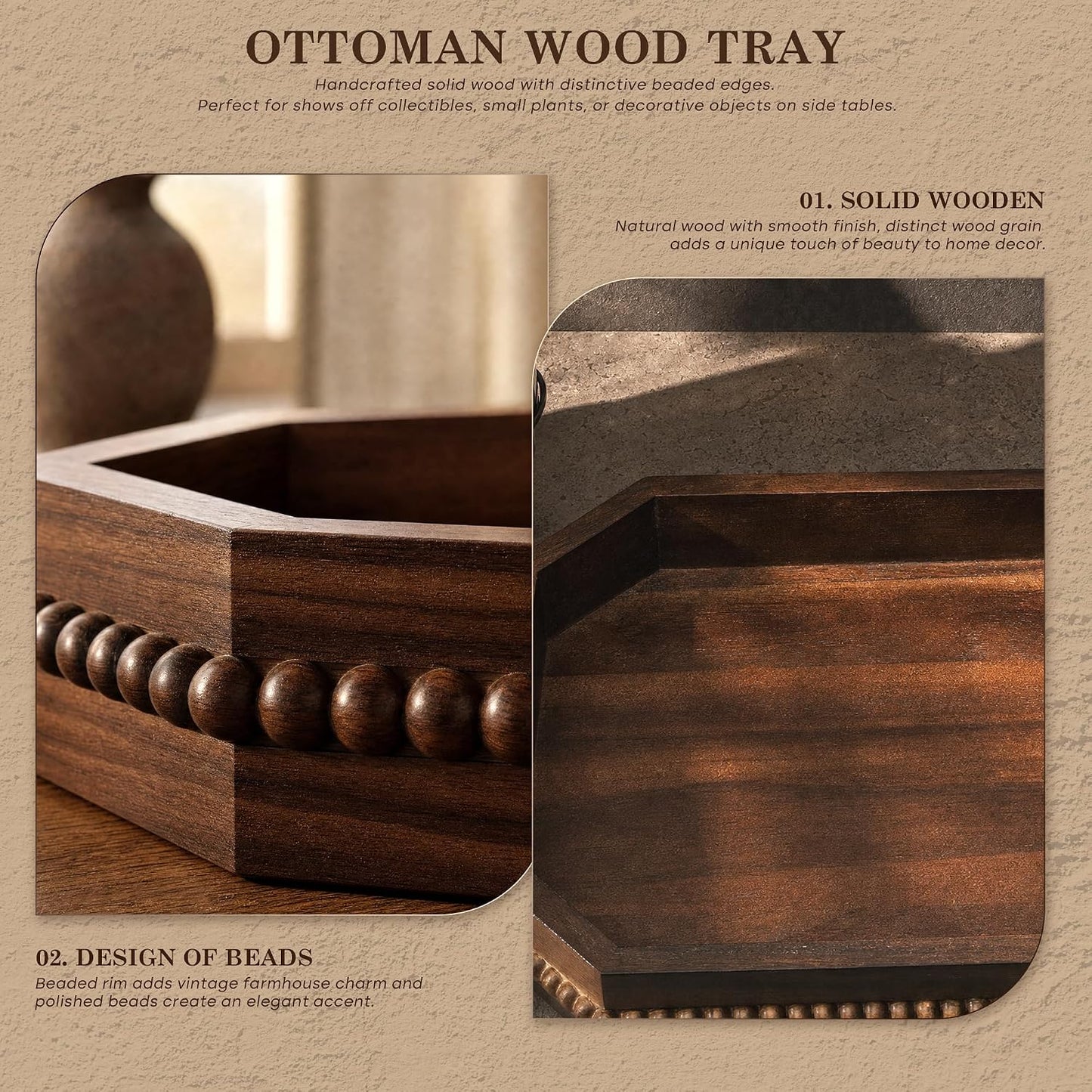Farmhouse Serving Tray / Dark Acacia