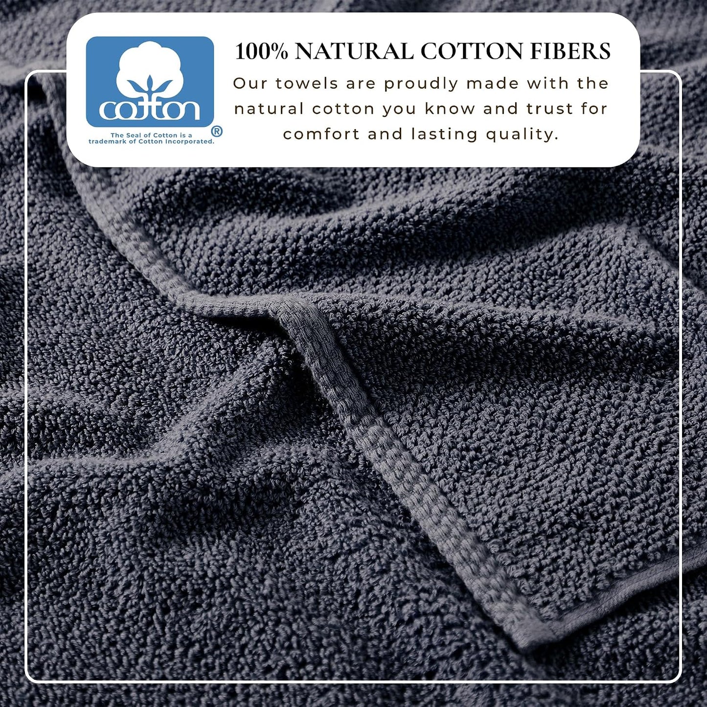 Great Bay Home 100% Cotton 12-Pack 13x13 Wash Cloth - Absorbent, Quick-Drying, Durable Face Towels for Bathroom Decor