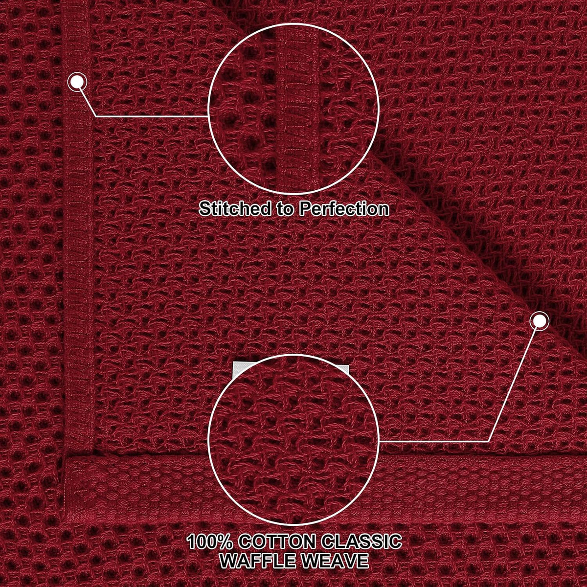 Homaxy 16 Pack 100% Cotton Kitchen Towels and Dishcloths Set, Burgundy | 12 x 12 Inches and 13 x 28 Inches Kitchen