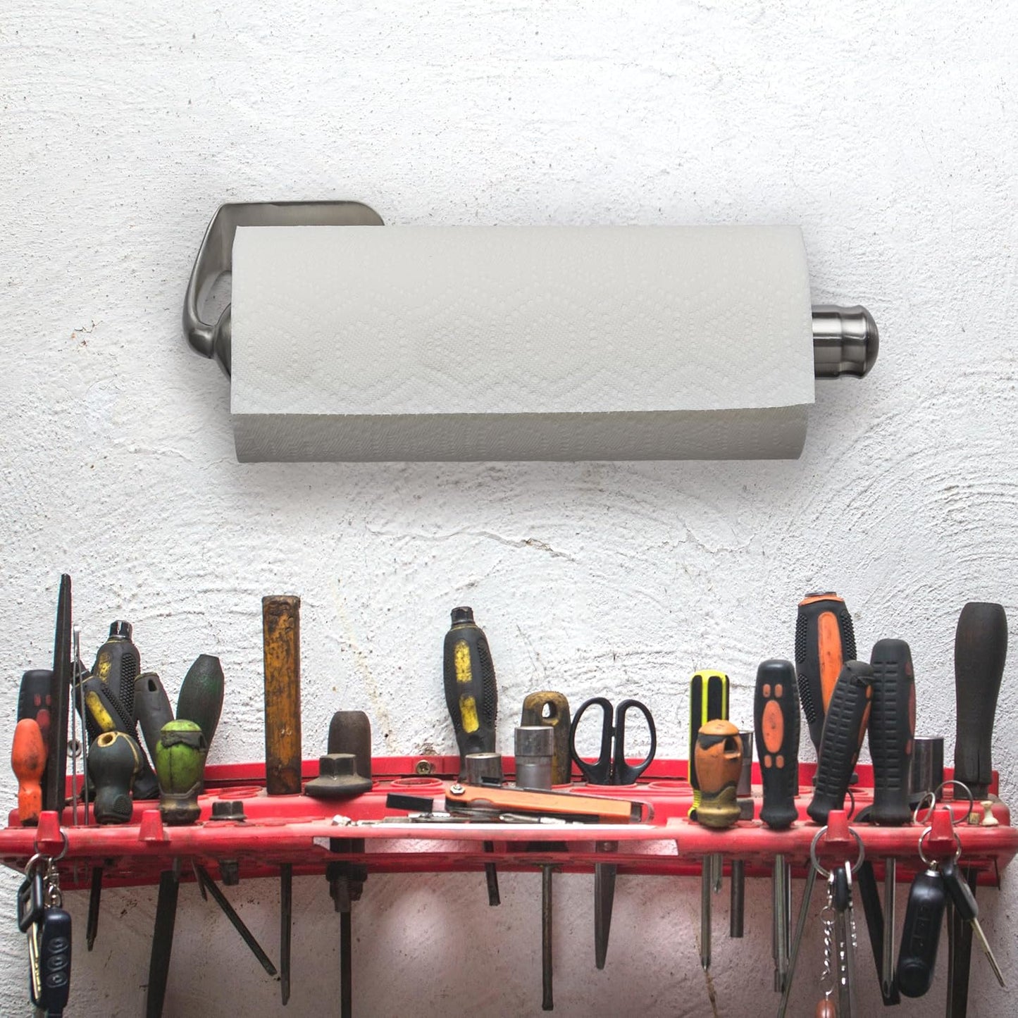 Kamenstein Perfect Tear Paper Towel Holder Wall Mount or Under Cabinet - Die Cast Aluminum, Patented Ratchet System