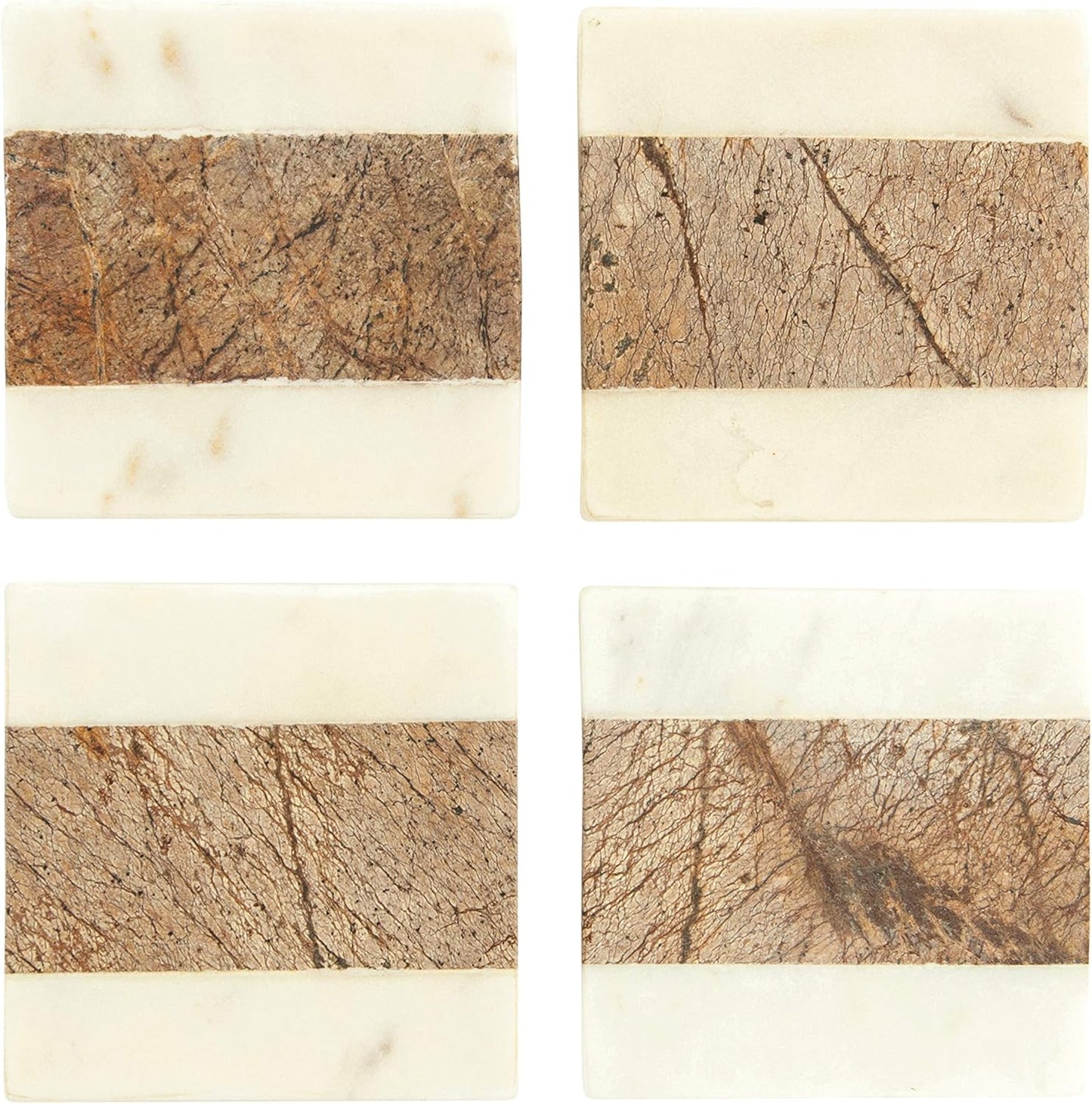 Square Marble Coasters / Set of 4