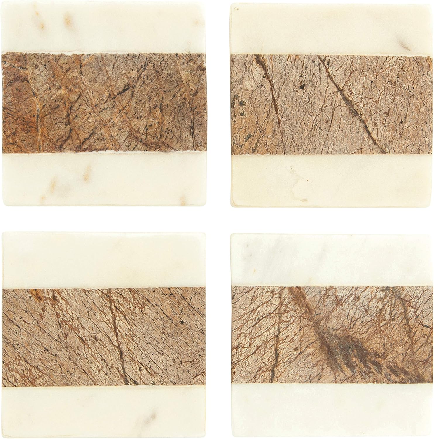 Square Marble Coasters / Set of 4