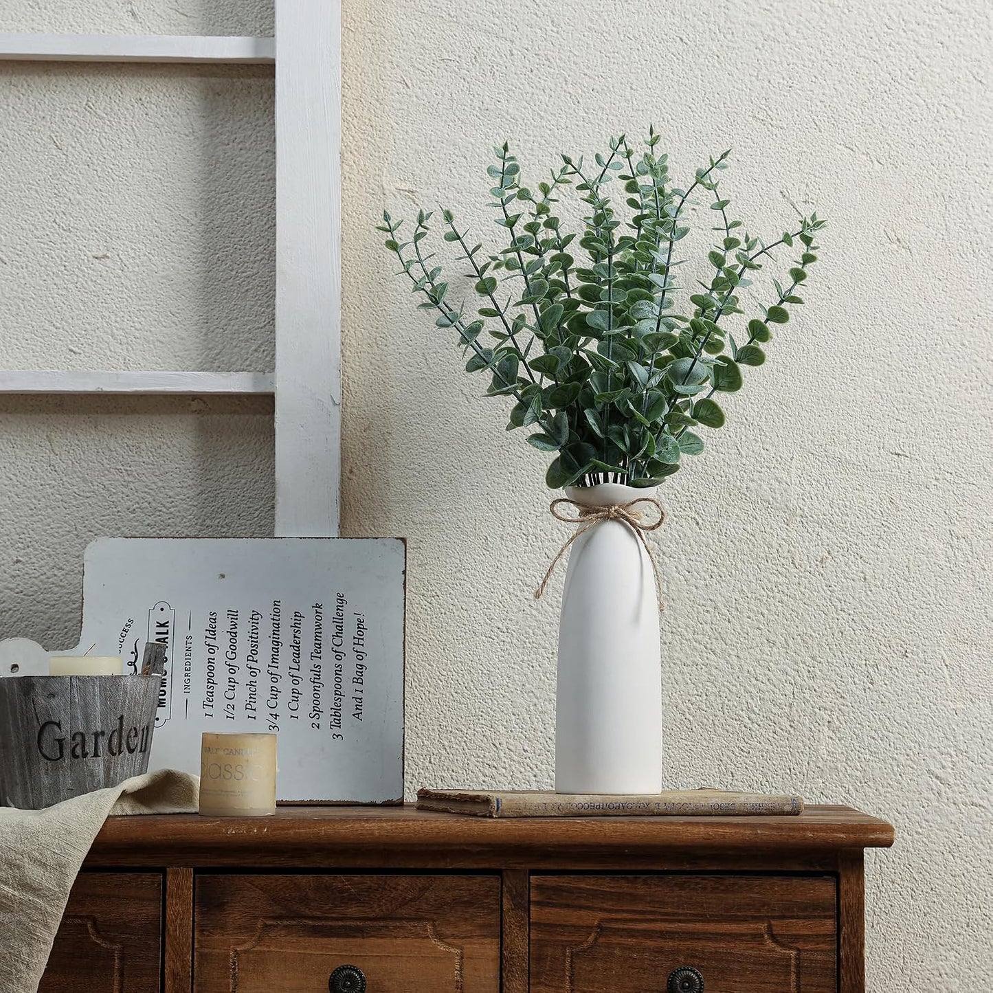 Boho Home Decor Plant / White / Set of 20