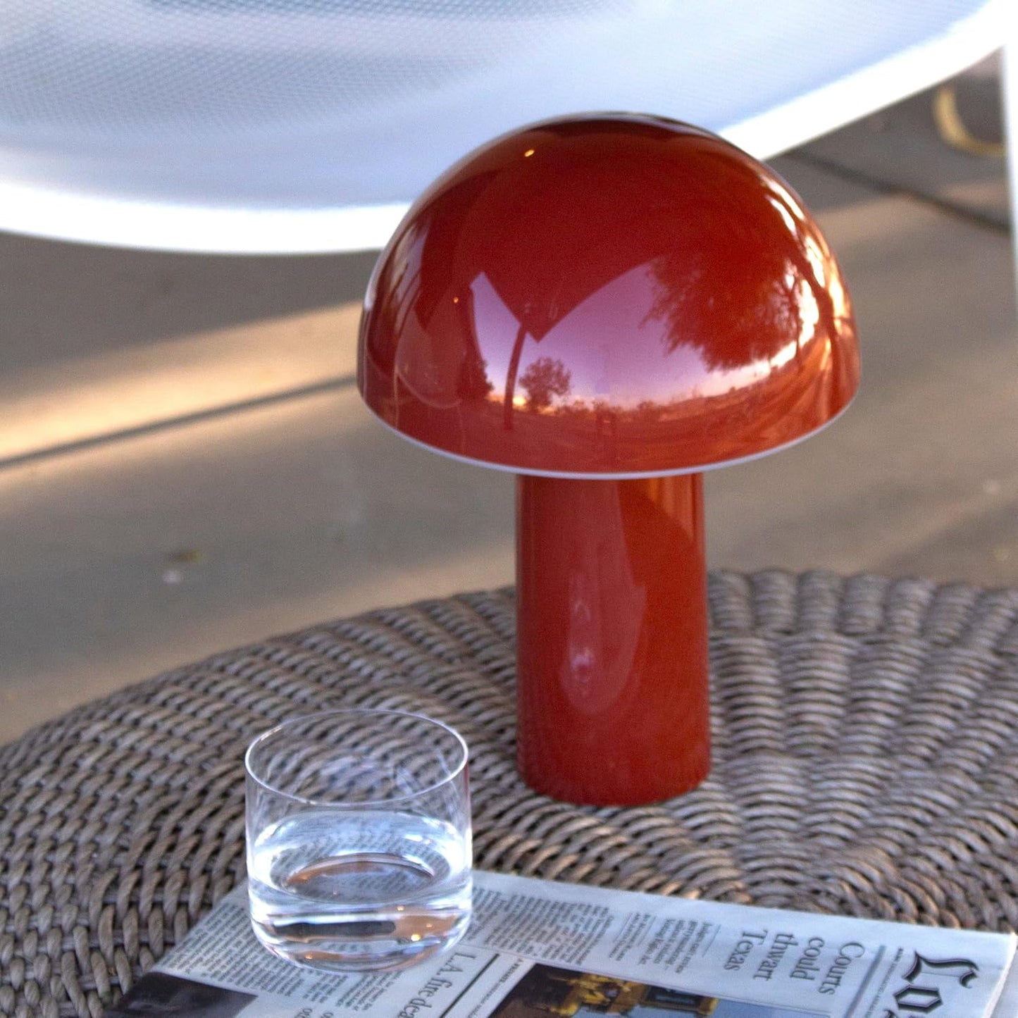 Brightech Celia Mood Lamp – 10" Touch-Controlled Mushroom Table Lamp, Cordless & Dimmable LED, Portable & Rechargeable