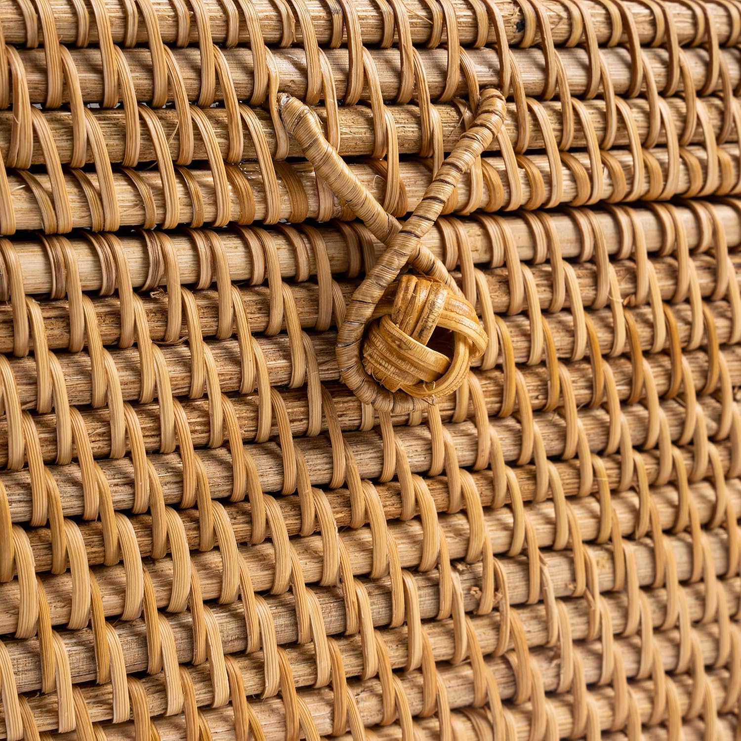 Rattan Square Tissue Box Cover- "-Decorative Woven Facial Tissue Holder / Yellow / 5.7 x 5.7 x 5