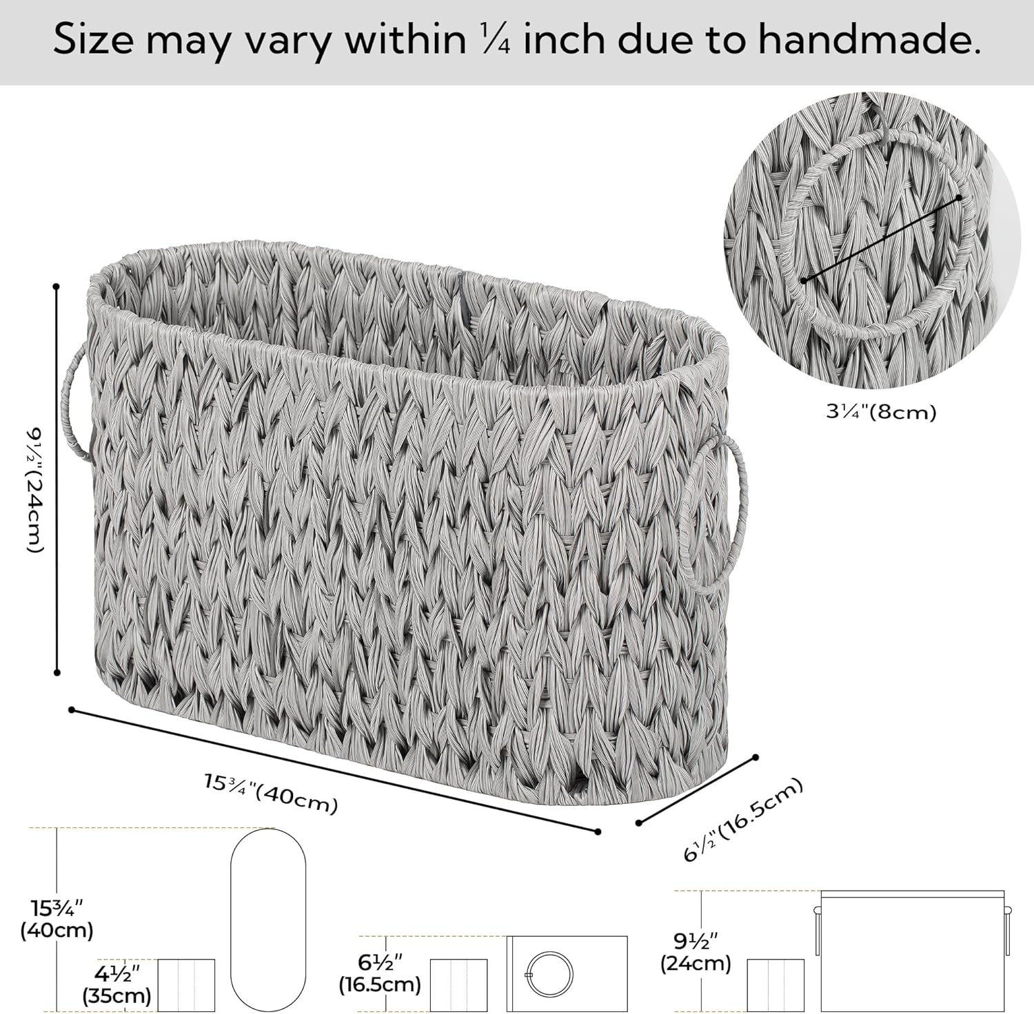 Wicker Basket / Toilet Paper Basket / Grey