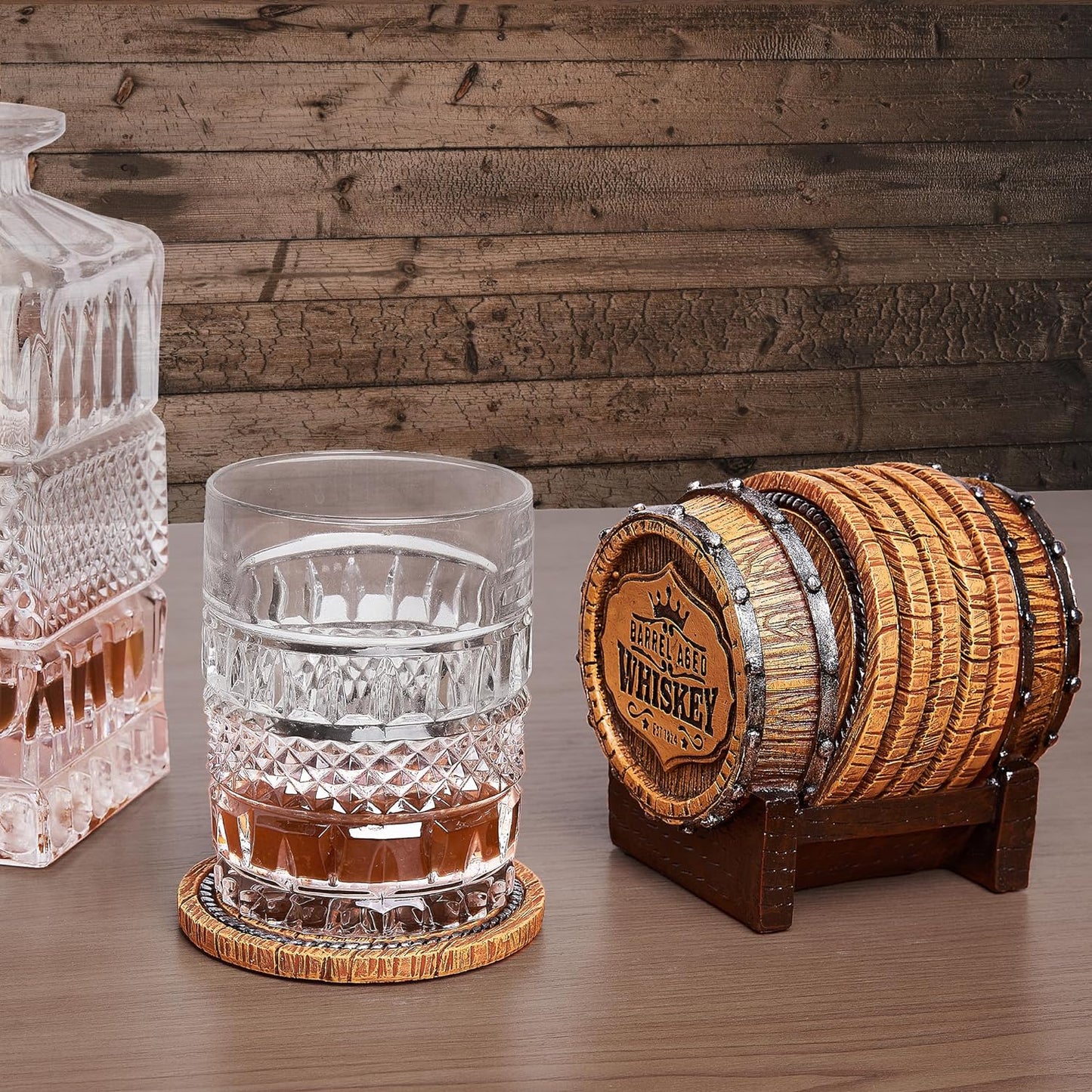 Whiskey Barrel Coaster Set / Whiskey Coasters