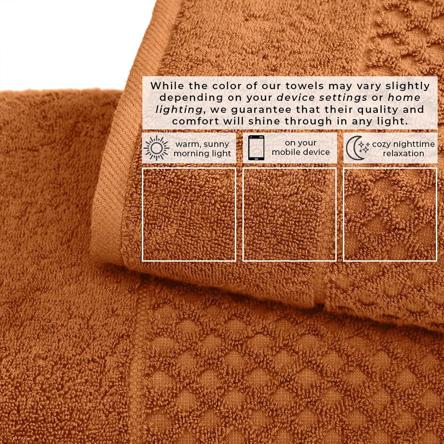 Great Bay Home Bath Towels - 100% Cotton 4 Pack 54x27 Bath Towel Set - Absorbent, Durable, Quick-Dry Towels for