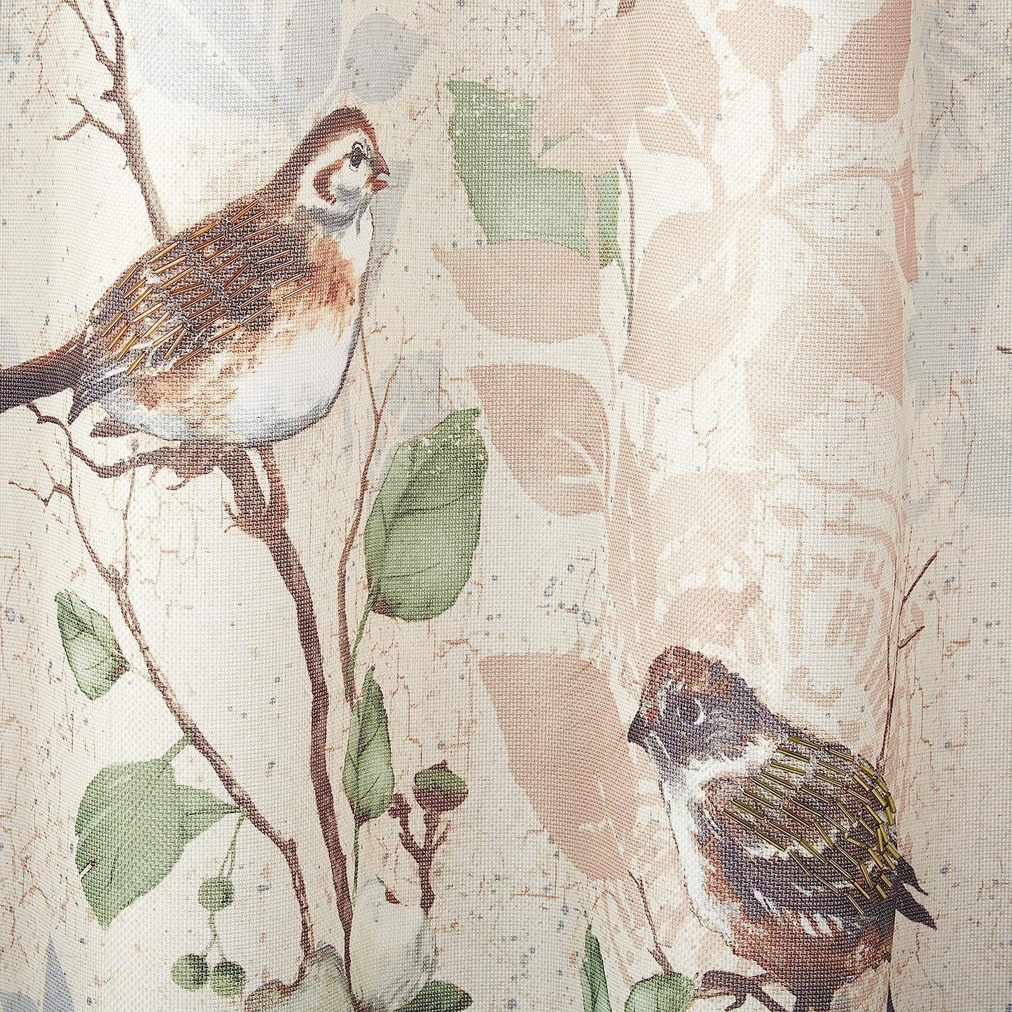 Avanti Linens - Fabric Shower Curtain, Nature Inspired Bathroom Decor (Love Nest Collection, 72") | 72 x 72 Inches
